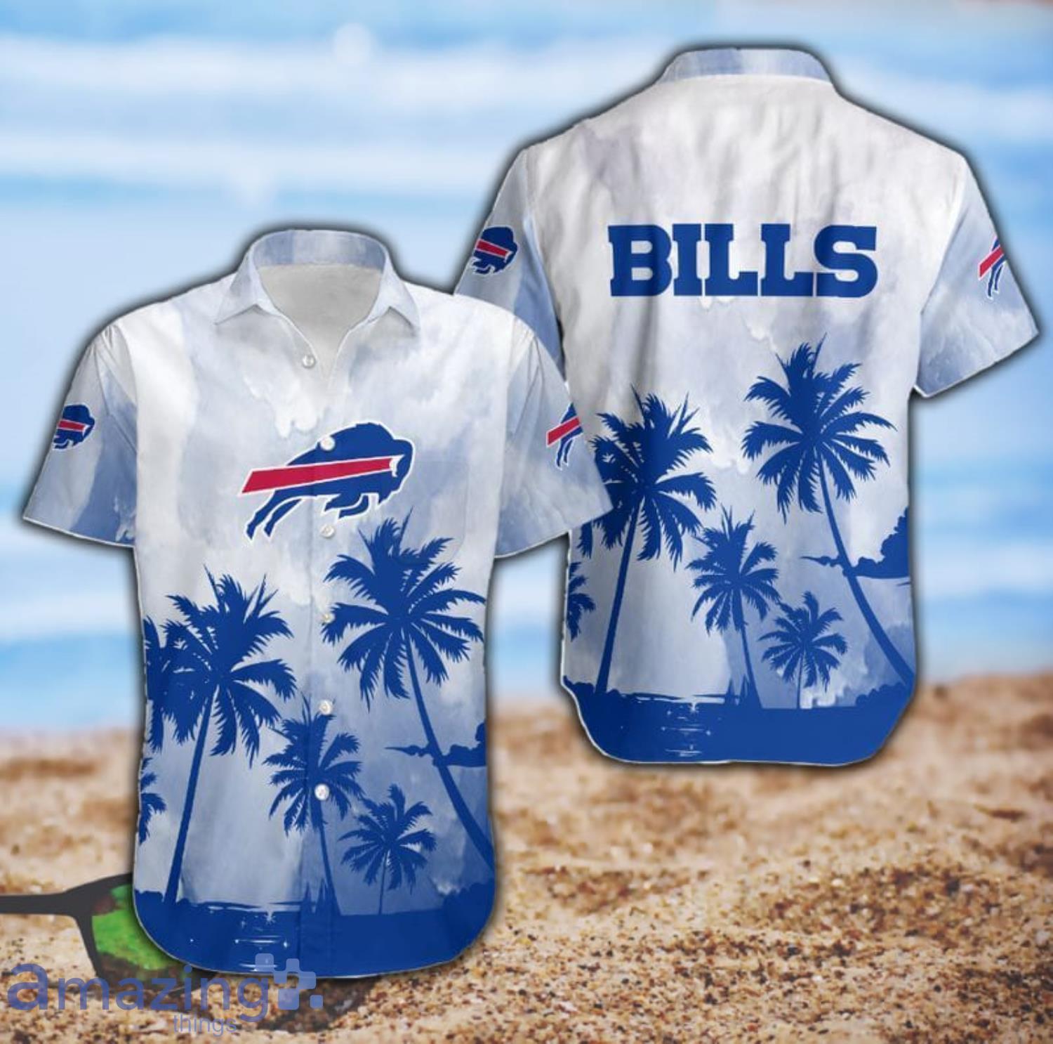 Buffalo Bills Coconut Trees NFL Short Sleeve Hawaiian Shirt Product Photo 1