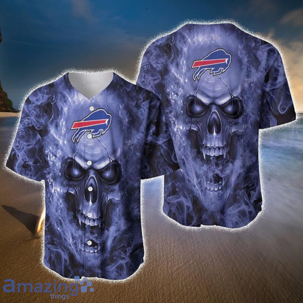 Buffalo Bills NFL American Skull Baseball Jerseys - Buffalo Bills NFL American Skull Baseball Jerseys