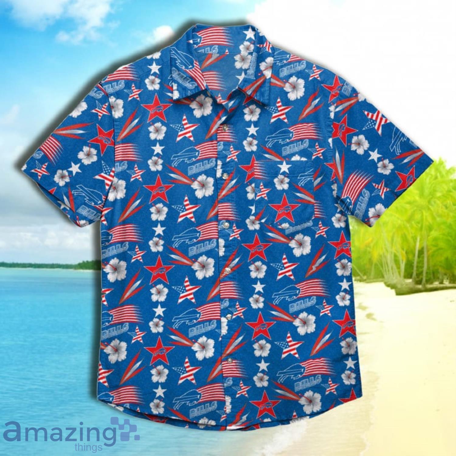Buffalo Bills Nfl Mens Americana Short Sleeve Hawaiian Shirt Product Photo 1
