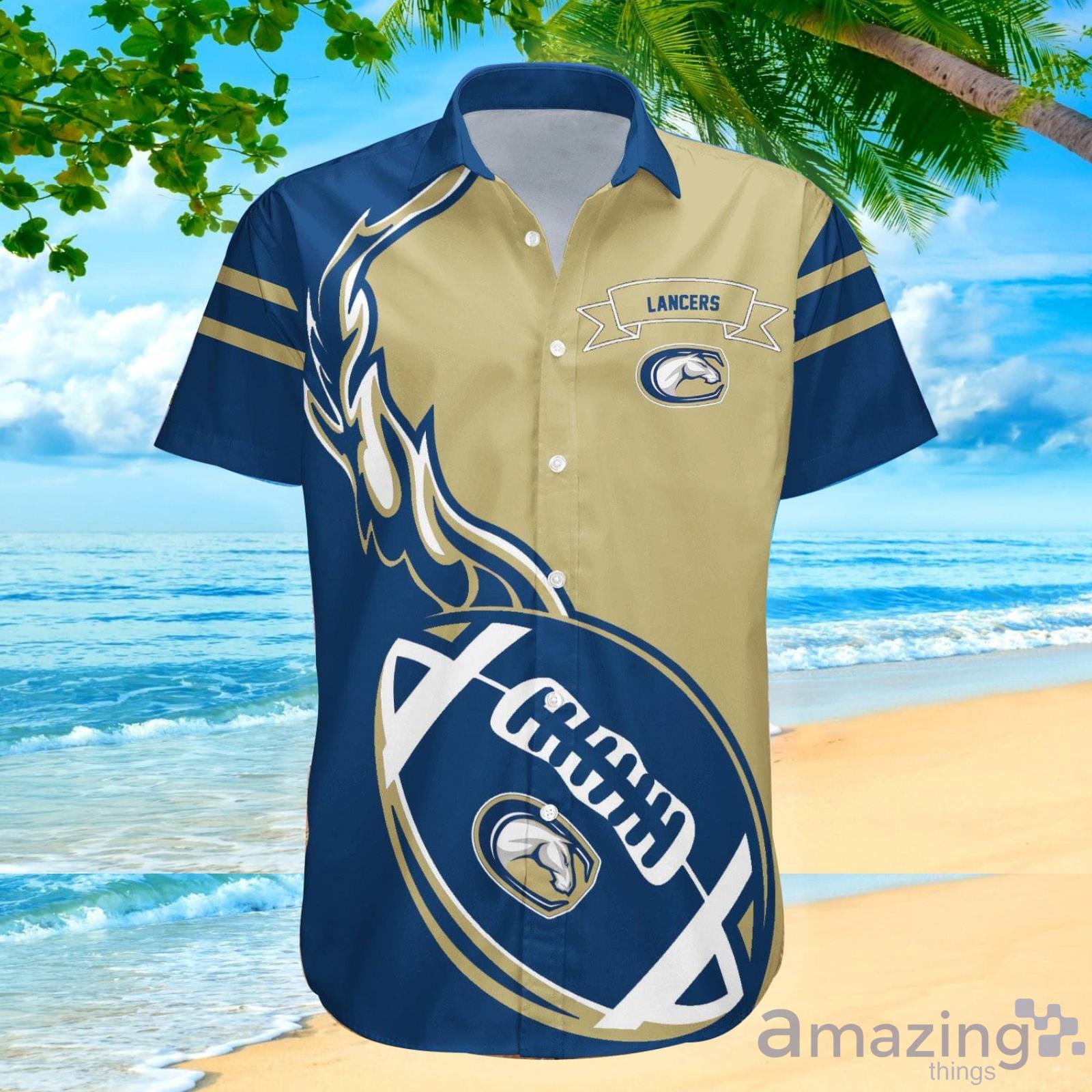 California Baptist Lancers Ncaa Flame Ball Hawaiian Shirt For Fans Product Photo 1
