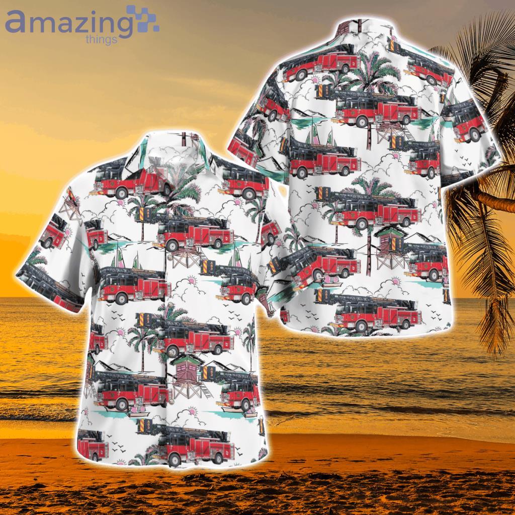 Cannington, Ontario, Township of Brock Fire Department Hawaiian Shirt - Cannington, Ontario, Township of Brock Fire Department Hawaiian Shirt TRQD2107BG09
