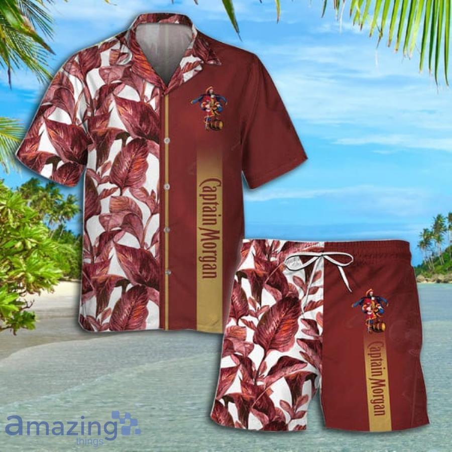 Captain Morgan Tropical Leaf Short Sleeve Hawaiian Shirt And Short Product Photo 1
