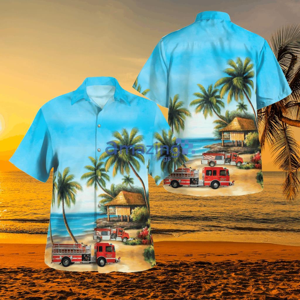 Center Point Fire Dept. Tropical Blue Hawaiian Shirt - Center Point Fire Dept. Hawaiian Shirt NLSI2207BG03