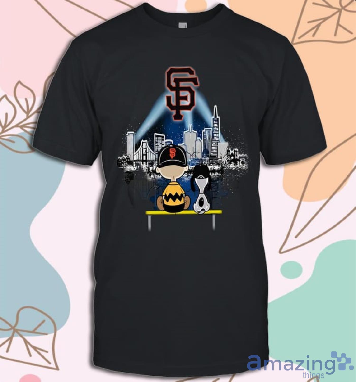 Charlie Brown And Snoopy Watching City San Francisco Giants T-Shirt -  TeeNavi