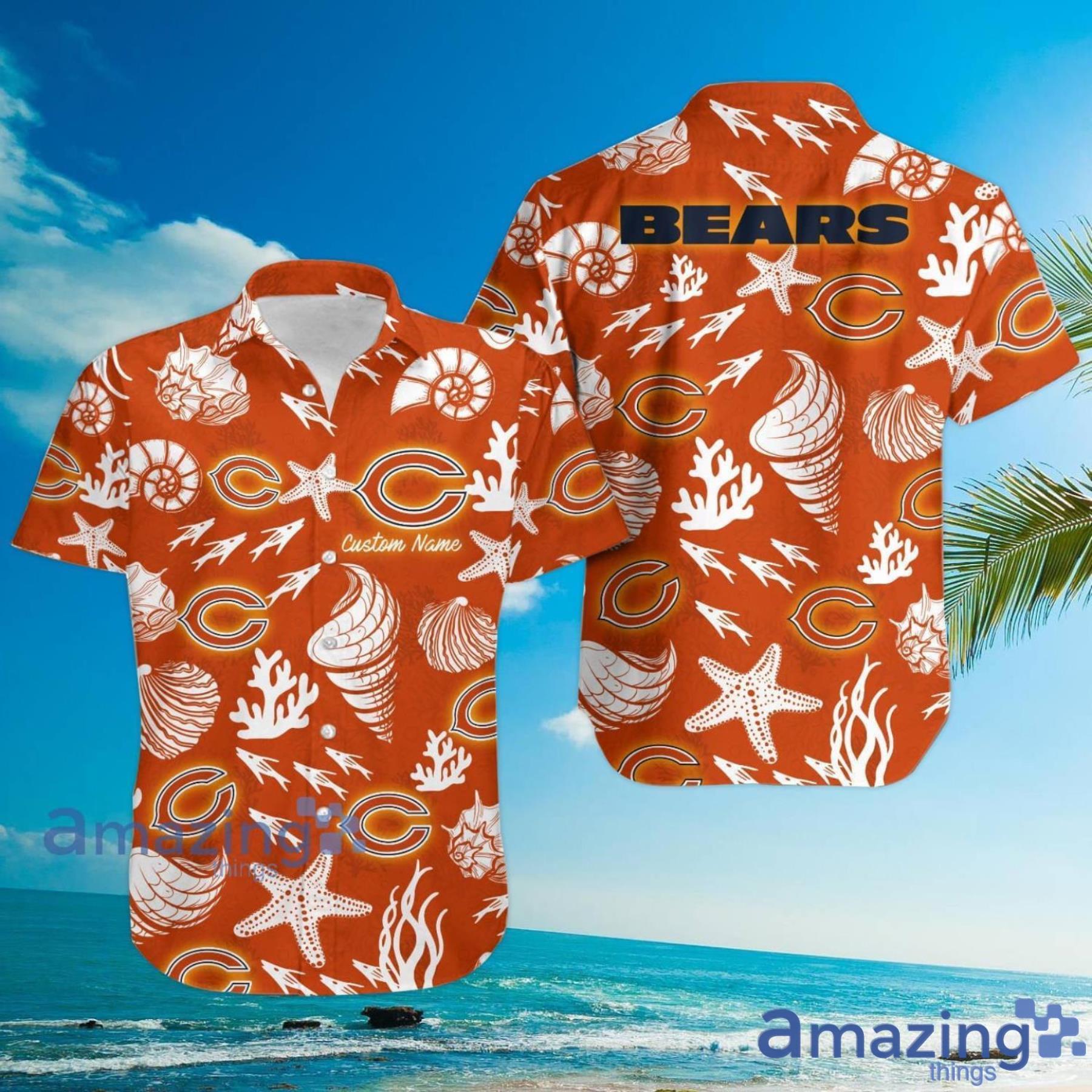 Chicago Bears Custom Name Shells Starfish Parttern Hawaiian Shirt For Men And Women image Chicago Bears Custom Name Shells Starfish Parttern Hawaiian Shirt For Men And Women Product Photo 3