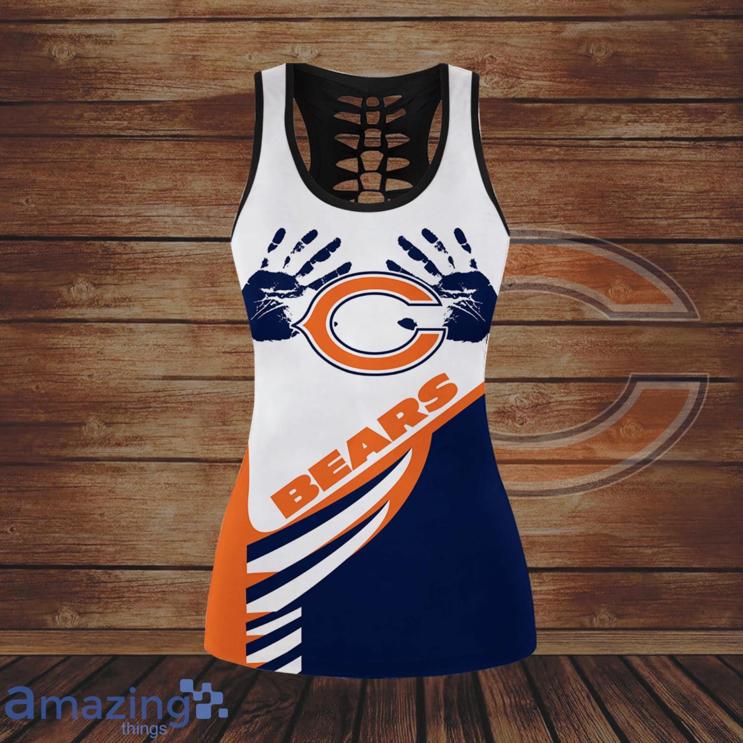 Chicago Bears Handprint All Over Print 3D Combo Hollow Tank Top