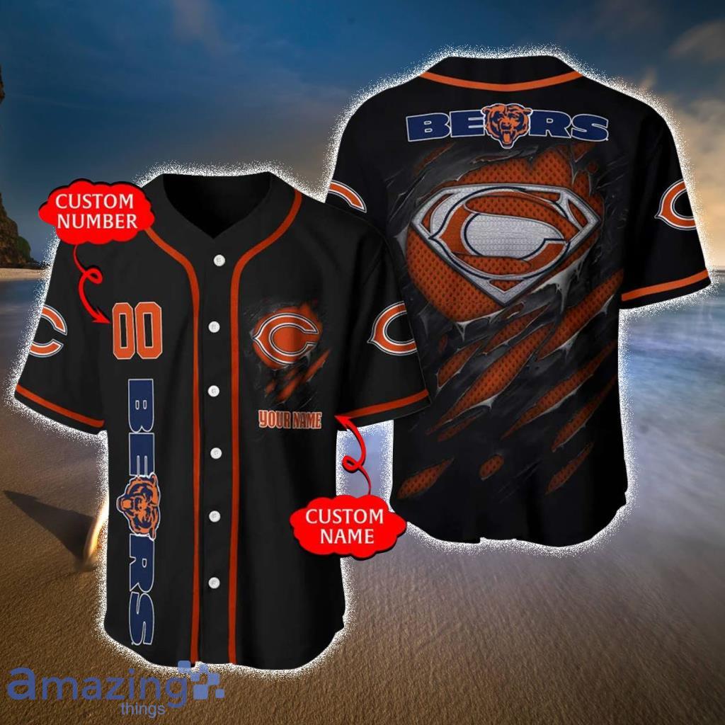 Chicago Bears NFL Custom Name And Number Black Baseball Jerseys - Chicago Bears NFL Custom Name And Number Black Baseball Jerseys