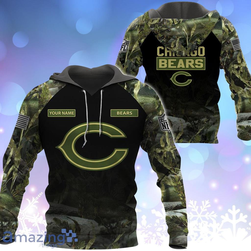 Chicago Bears NFL Personalized Your Name Fishing Camo Hoodie 3D