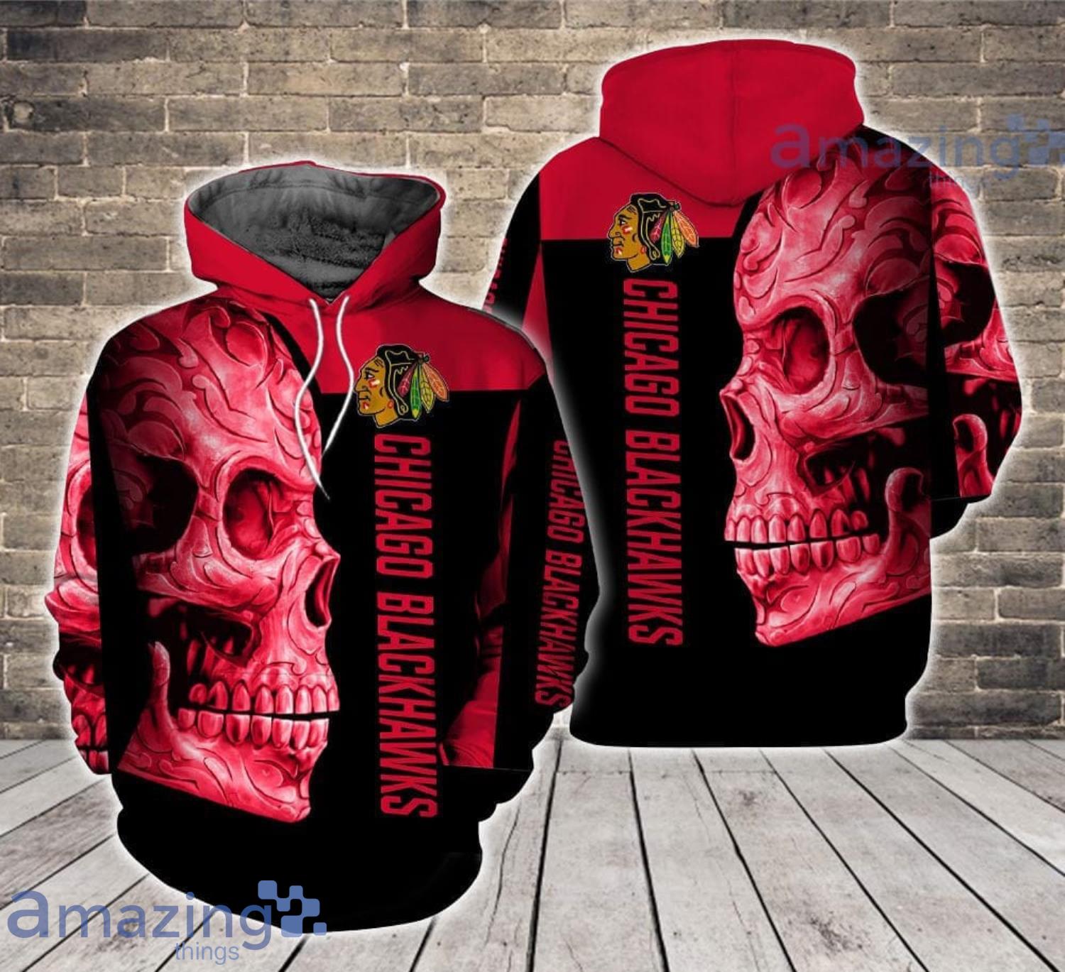 Chicago Blackhawks Skull Hoodie