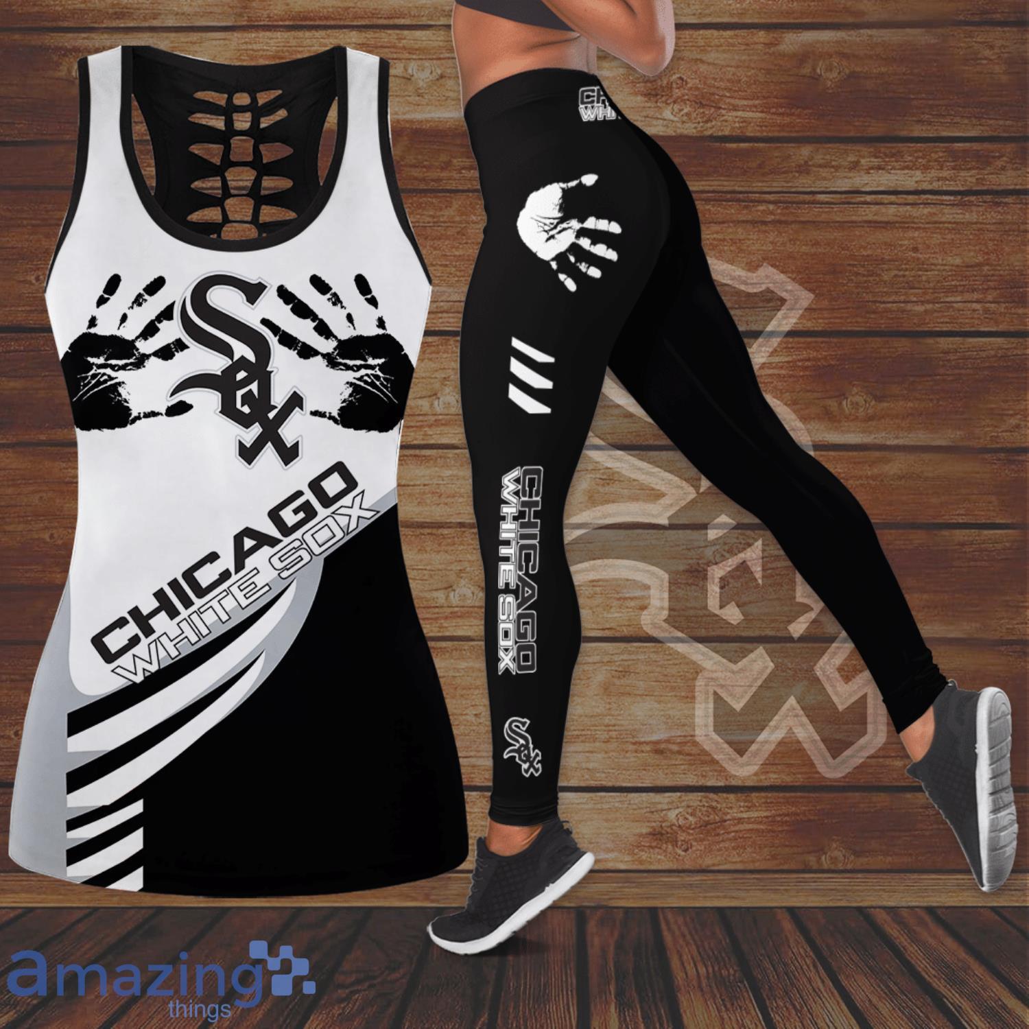 Chicago White Sox Handprint All Over Print 3D Combo Hollow Tank Top And  Leggings For Women