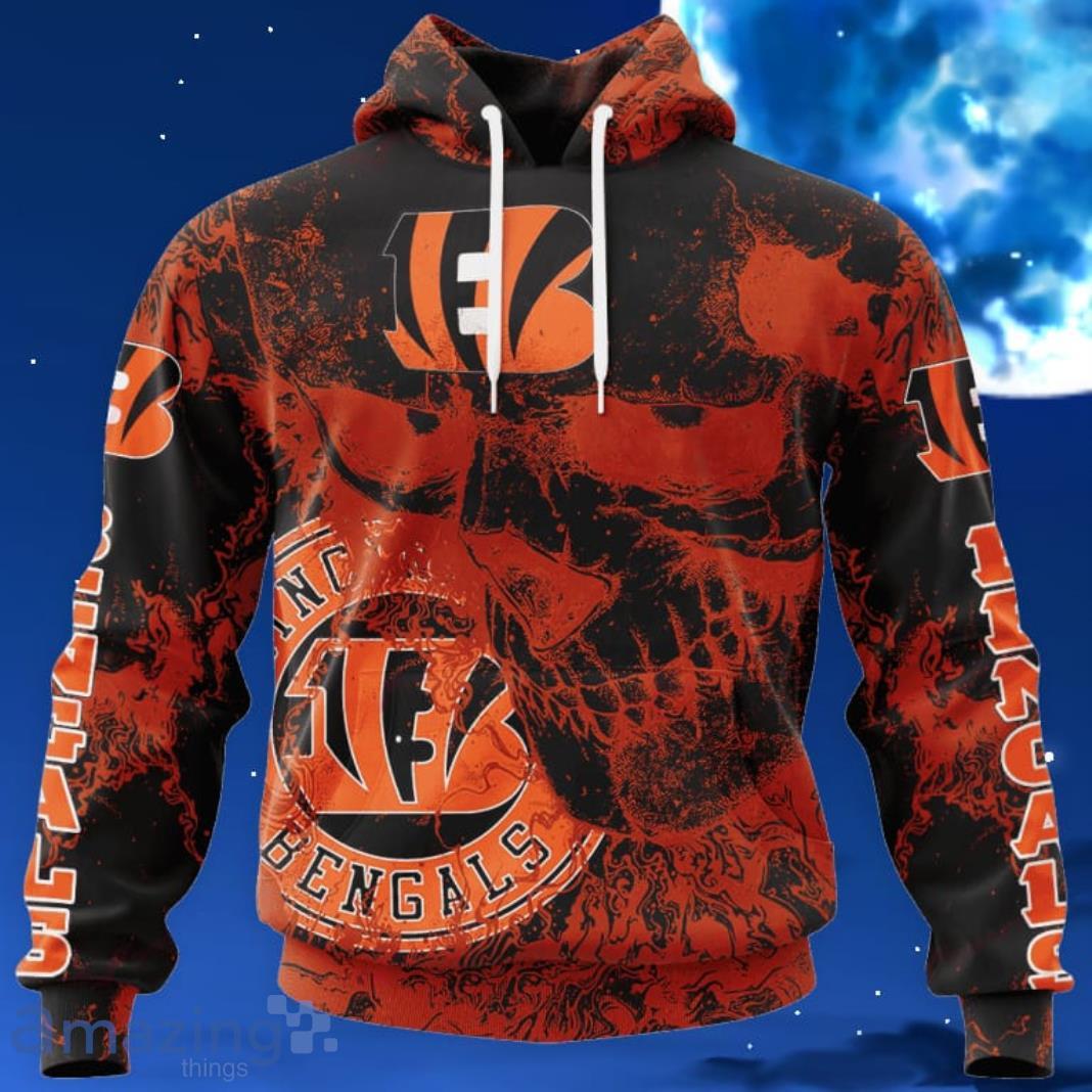 Cincinnati Bengals NFL Custom Name And Number Skull Halloween Gift For Fan  3D Hoodie