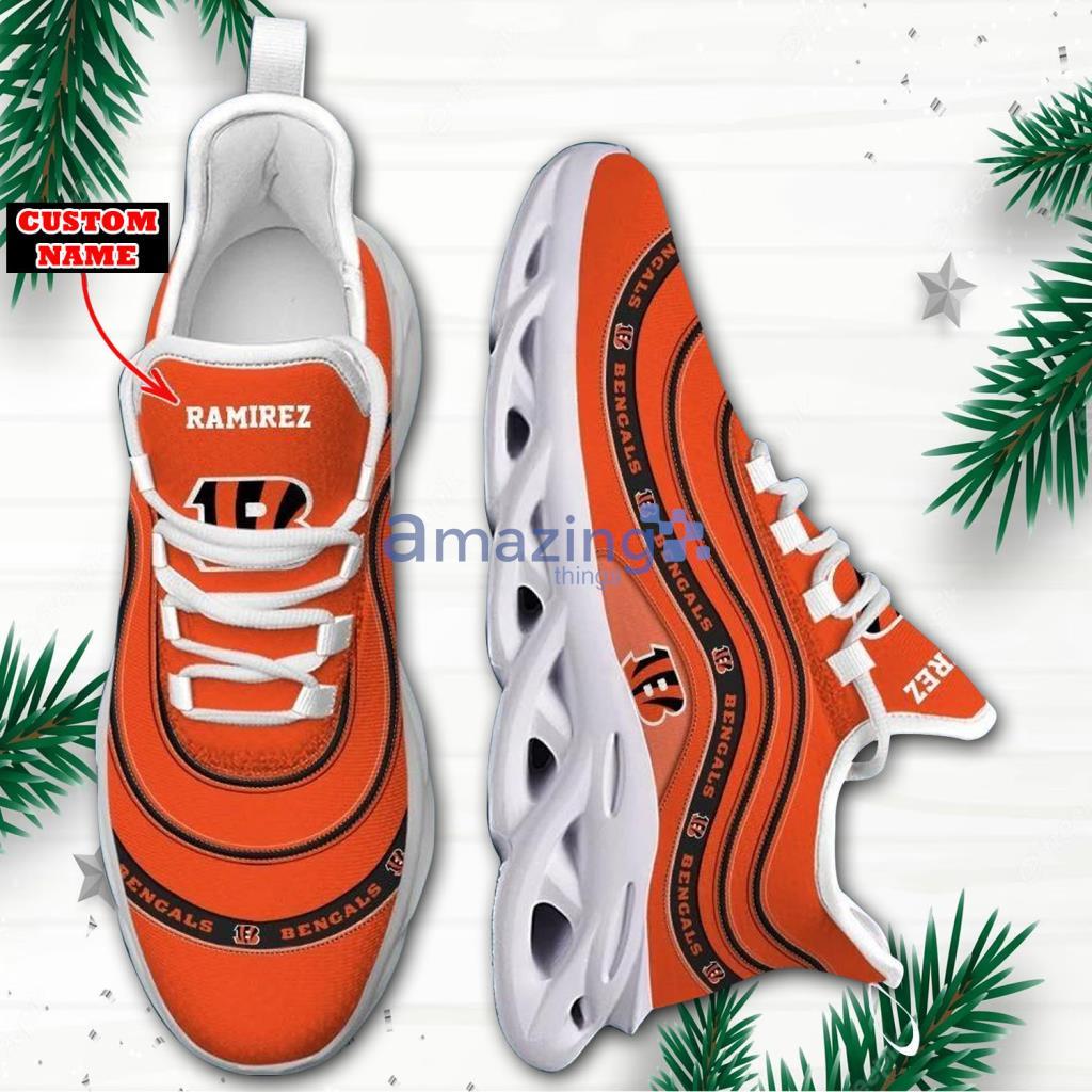 Cincinnati Bengals Custom Name Luxury NFL Max Soul Shoes Design 2