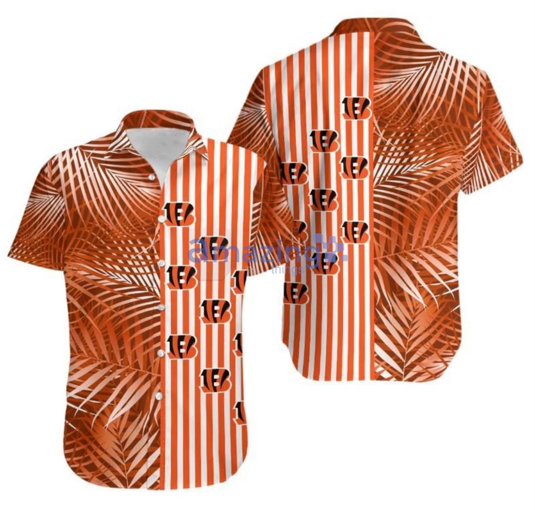 Cincinnati Bengals Palm Leaves And Stripes NFL Hawaii Shirt Product Photo 1