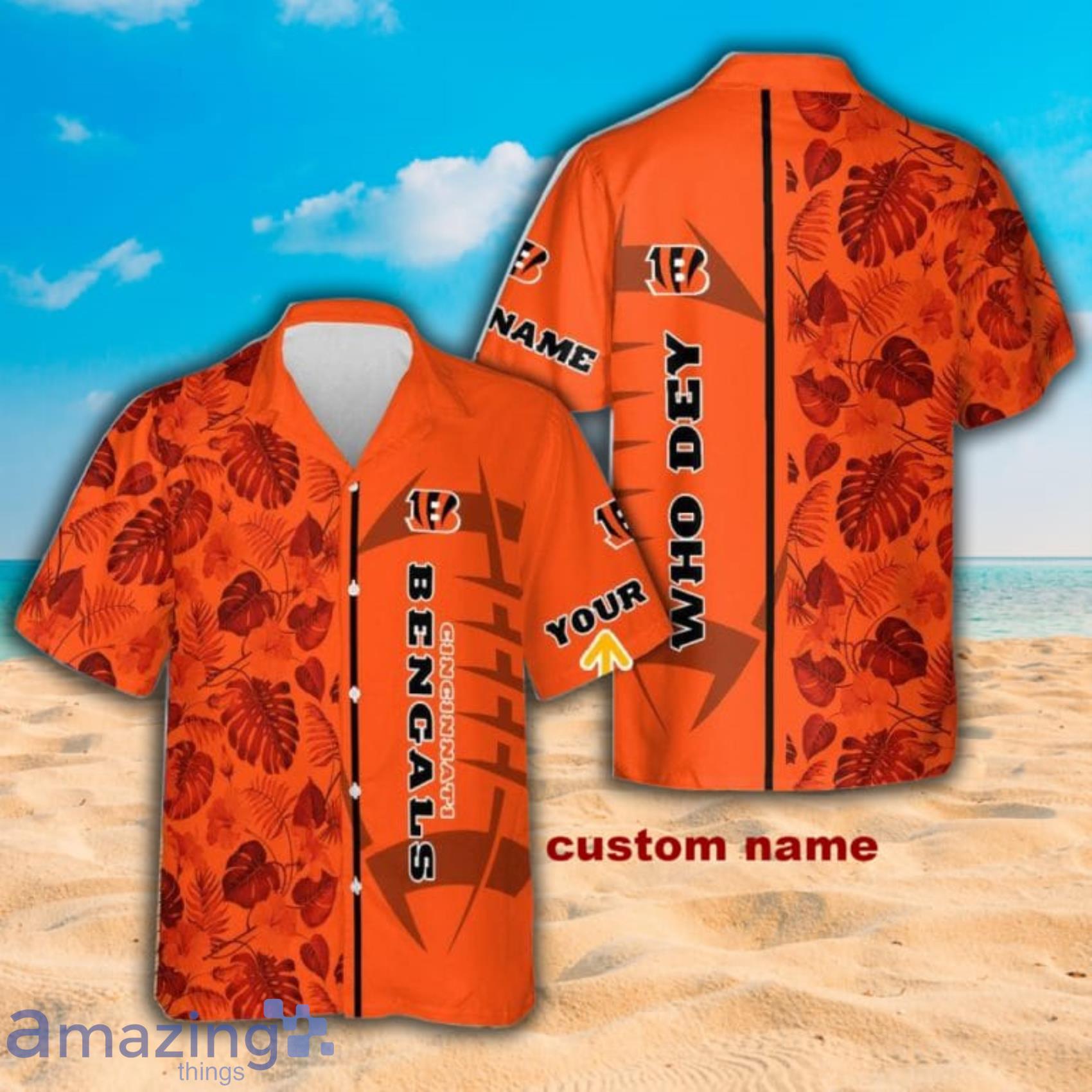 Custom Cincinnati Bengals Youth Orange Name & Number Logo T-Shirt 