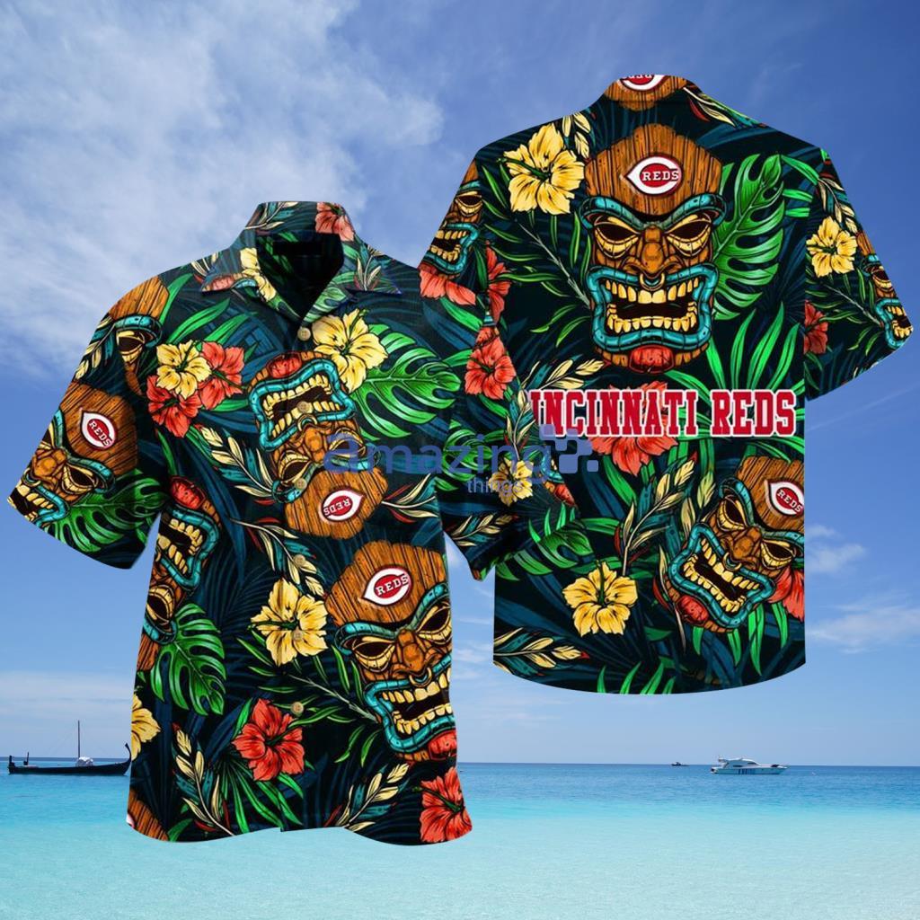 Cincinnati Reds MLB Mask Hawaiian Shirt - Cincinnati Reds MLB Mask Hawaiian Shirt