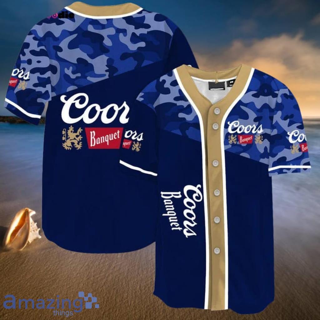 Coors Light Blue Camo Baseball Jersey