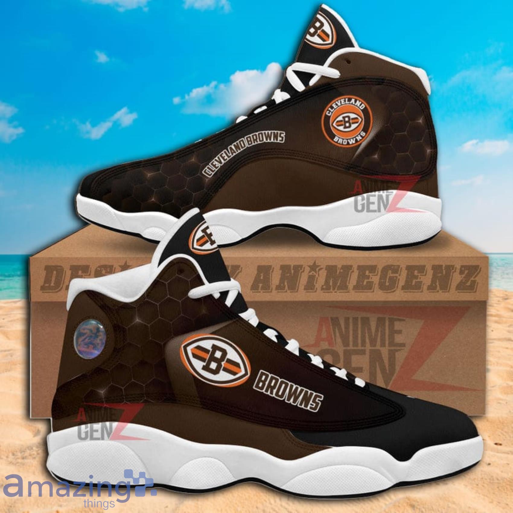 Cleveland Browns NFL Abstract Air Jordan 13 Shoes Gift For Fans Product Photo 1