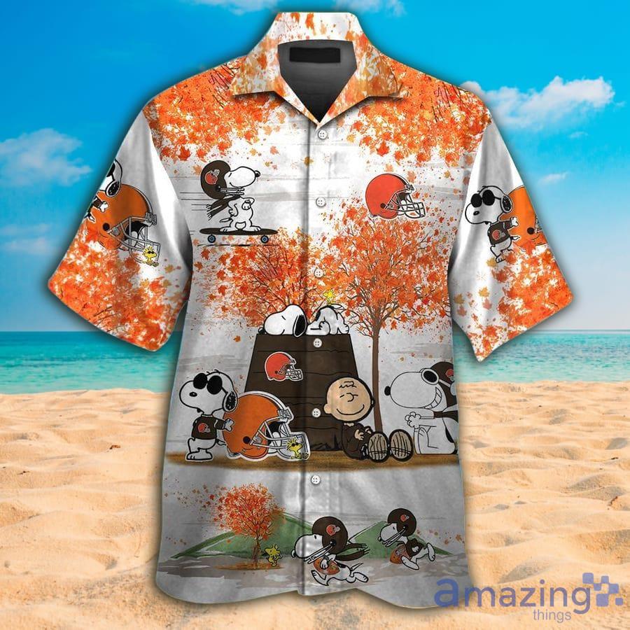 Cleveland Browns Snoopy Autumn Aloha Beach Hawaiian Shirt For Men And Women Product Photo 1