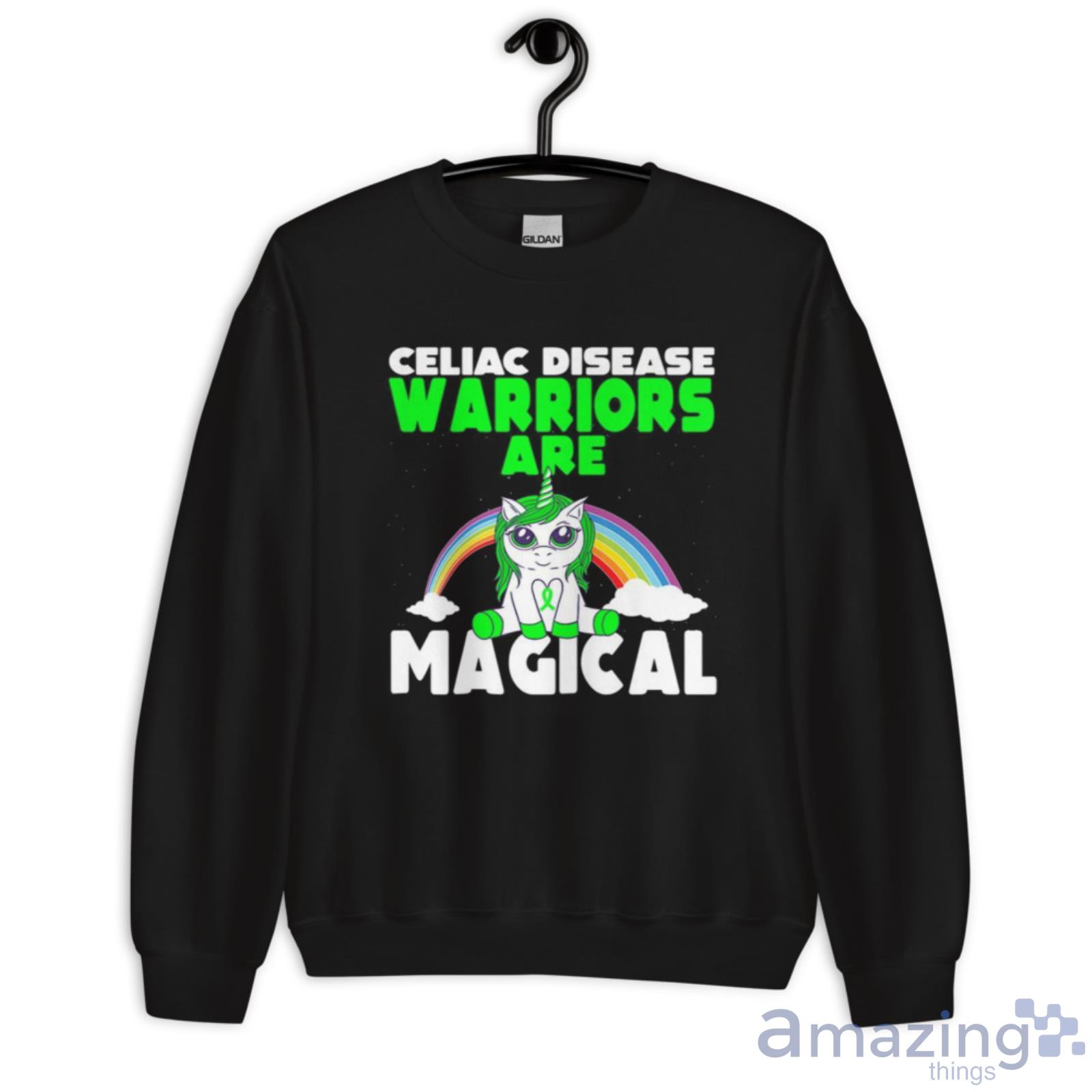 Coeliac Disease Awareness Cute Magical Unicorn Green Ribbon Shirt image Coeliac Disease Awareness Cute Magical Unicorn Green Ribbon Shirt - Unisex Crewneck Sweatshirt