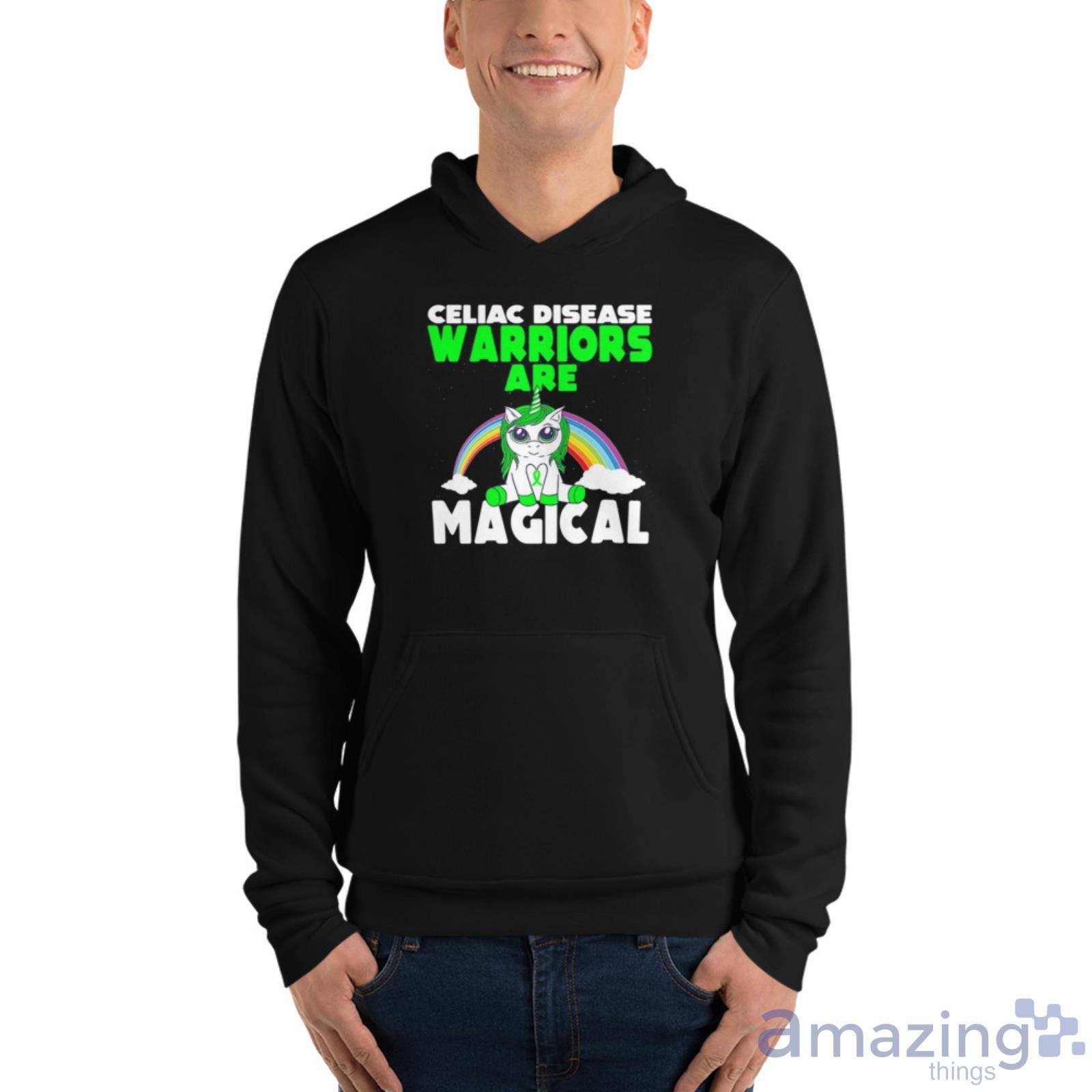 Coeliac Disease Awareness Cute Magical Unicorn Green Ribbon Shirt image Coeliac Disease Awareness Cute Magical Unicorn Green Ribbon Shirt - Unisex Fleece Pullover Hoodie