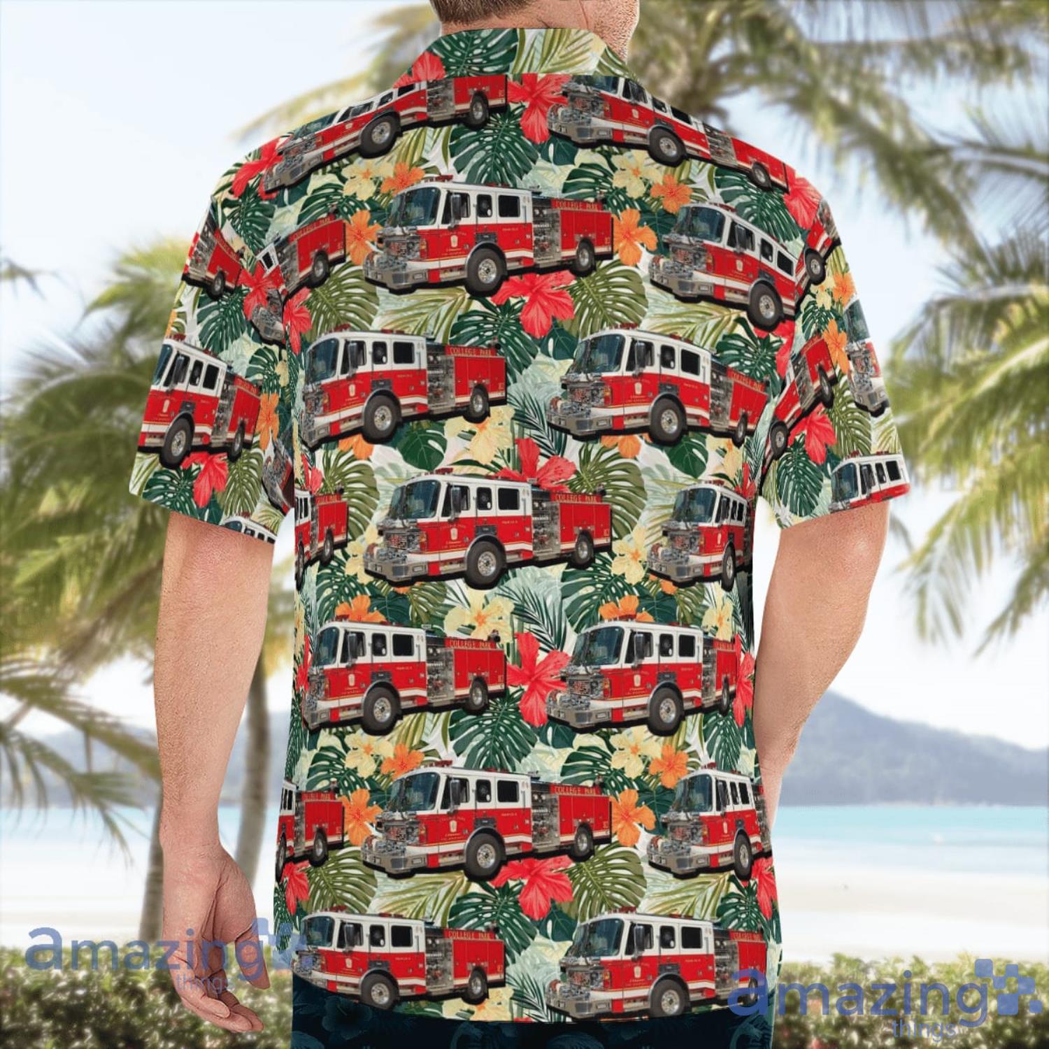 College Park Volunteer Fire Department Maryland Beach Summer Gift Hawaiian Shirt image College Park Volunteer Fire Department Maryland Beach Summer Gift Hawaiian Shirt Product Photo 4