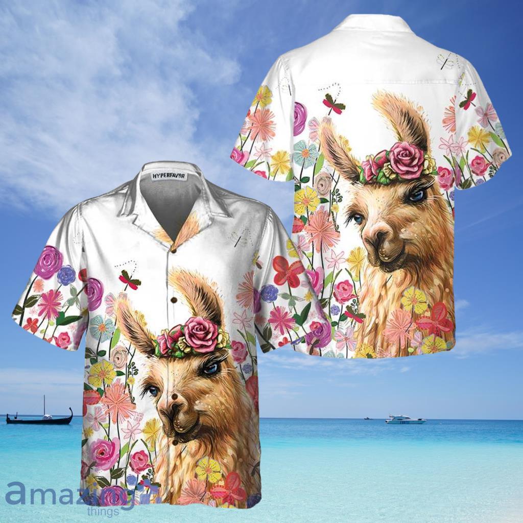 Colorful Flower With Alpaca Hawaiian Shirt - Colorful Flower With Alpaca Hawaiian Shirt