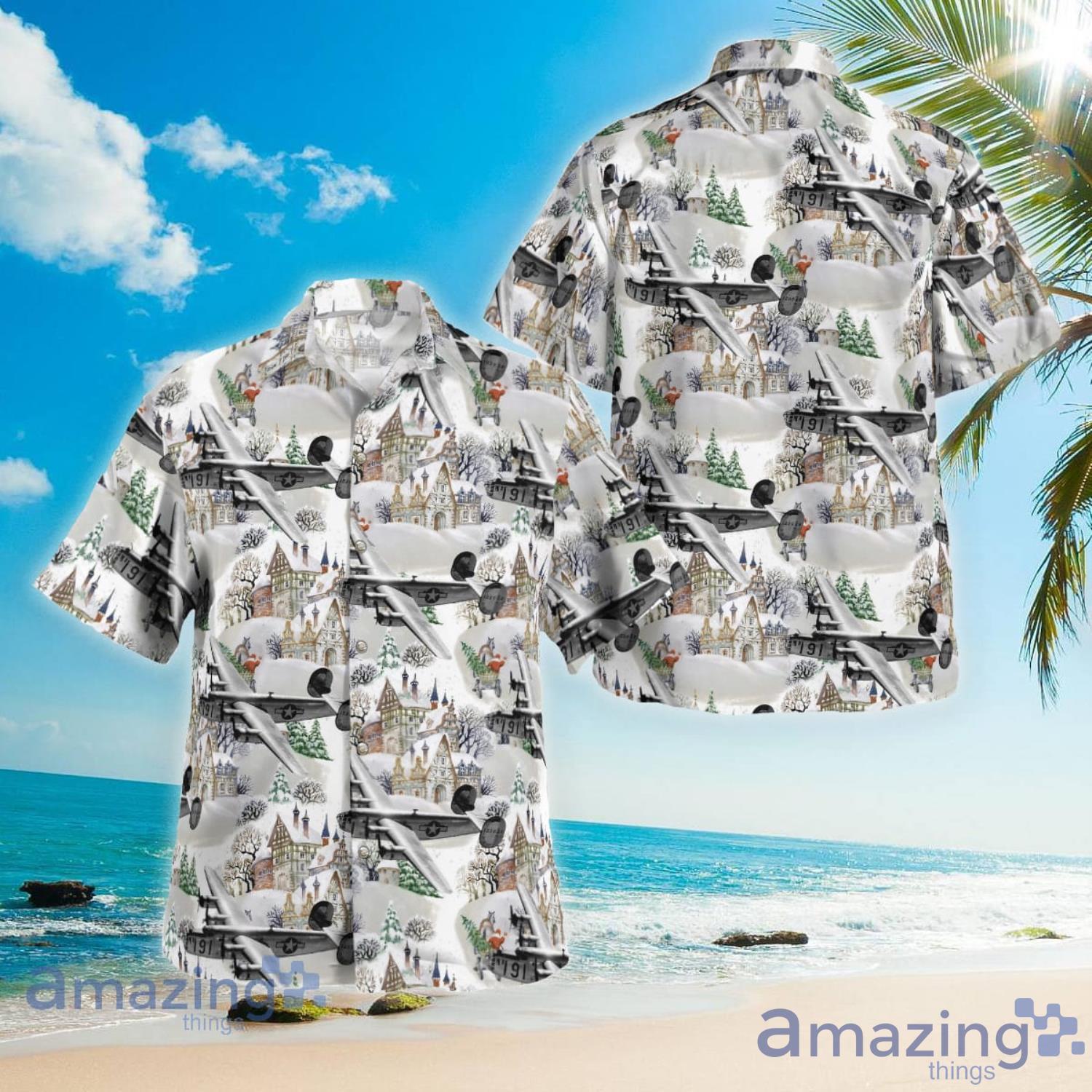 Consolidated B-24 Liberator Christmas Seamless Beach Summer Gift Hawaiian Shirt Product Photo 1