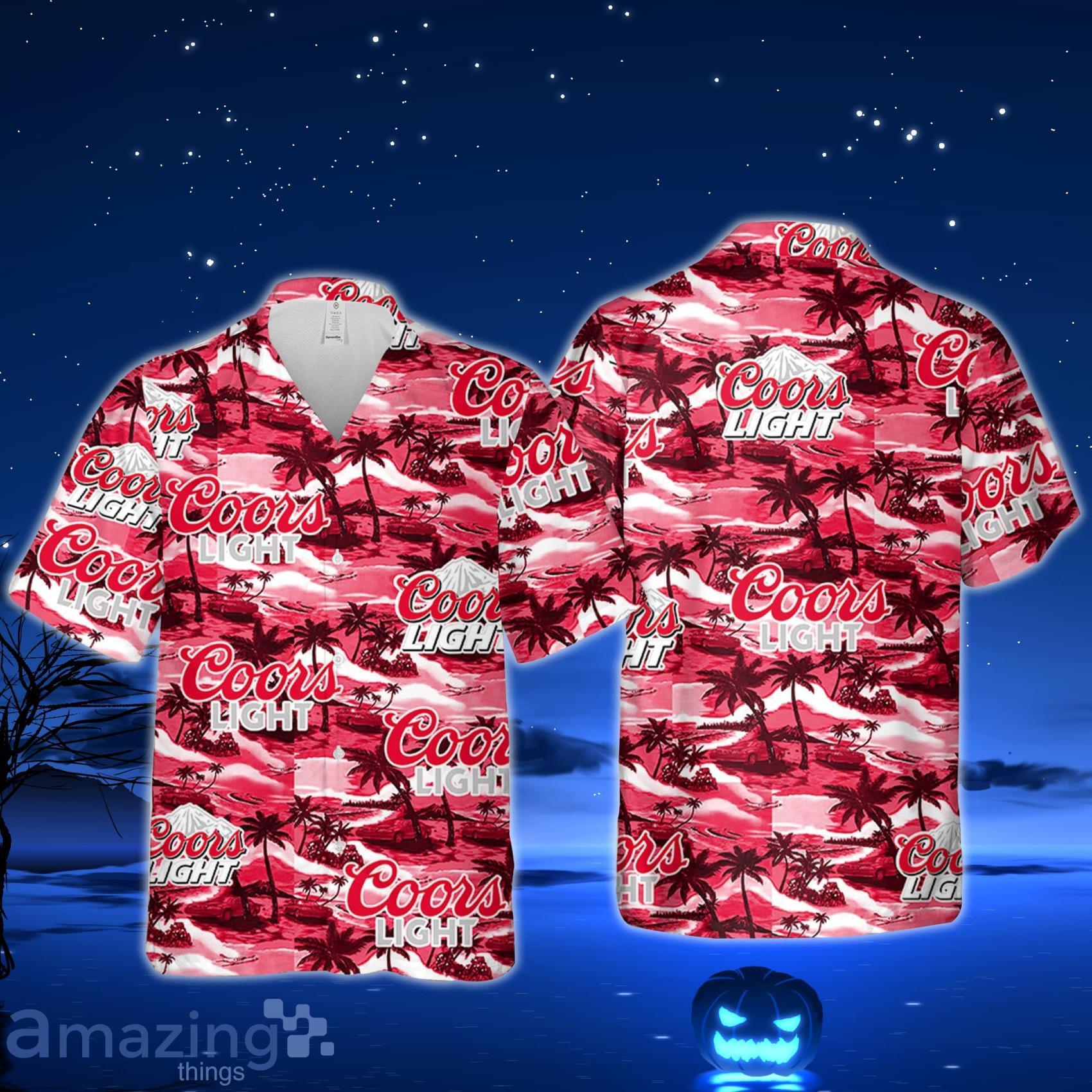 Coors Light Hawaiian Sea Island Pattern Hawaiian Shirt Hawaii Beer Loves Hawaiian Shirt For Men And Women Product Photo 1