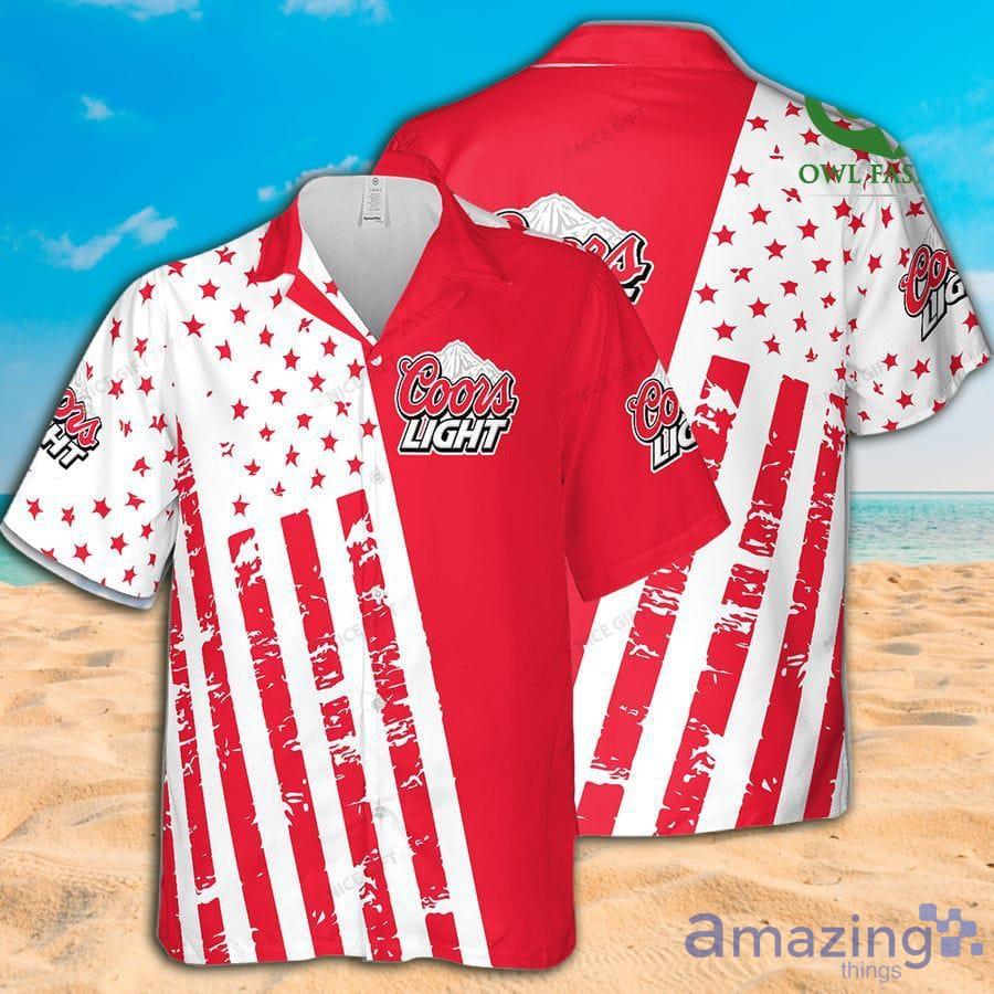 Coors Light Red American Flag Aloha Beach Hawaiian Shirt For Men And Women Product Photo 1 Coors Light Red American Flag Aloha Beach Hawaiian Shirt For Men And Women Product Photo 1