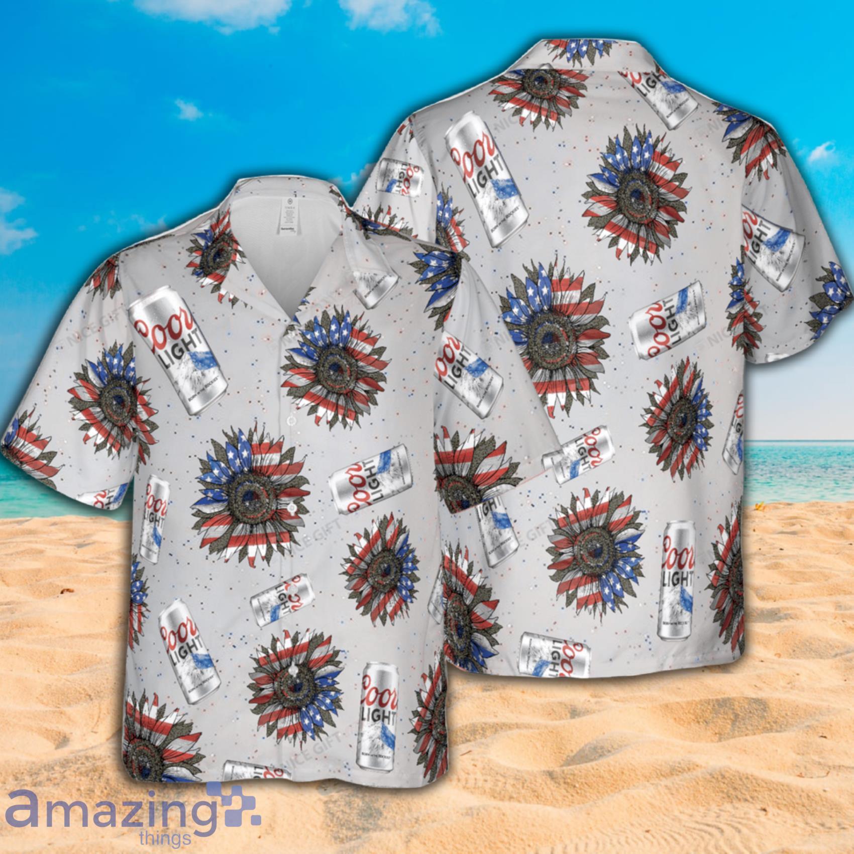 Coors Light Sunflowered 4th Of July Short Sleeve Hawaiian Shirt Product Photo 1 Coors Light Sunflowered 4th Of July Short Sleeve Hawaiian Shirt Product Photo 1