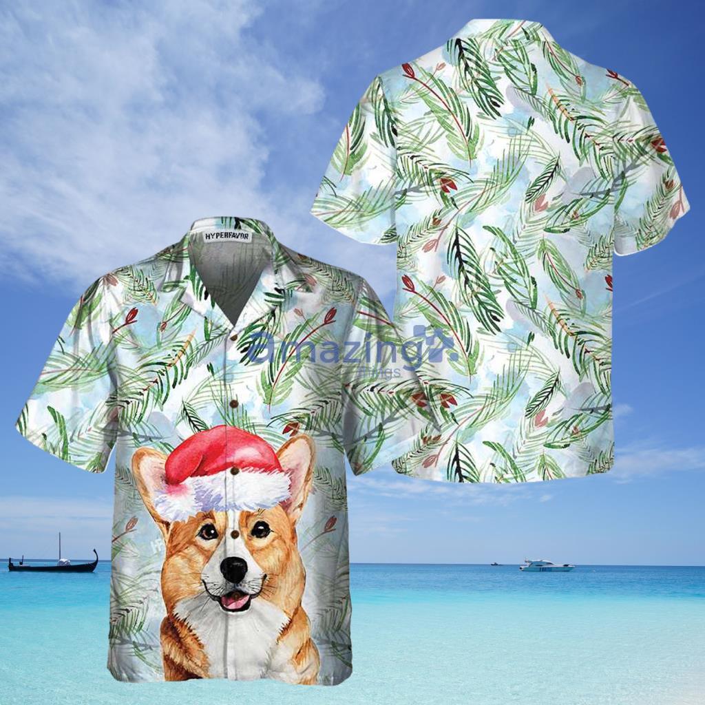 Corgi With Christmas Fir Branches Pattern Hawaiian Shirt - Corgi With Christmas Fir Branches Pattern Hawaiian Shirt Corgi With Christmas Fir Branches Pattern Hawaiian Shirt - Corgi With Christmas Fir Branches Pattern Hawaiian Shirt