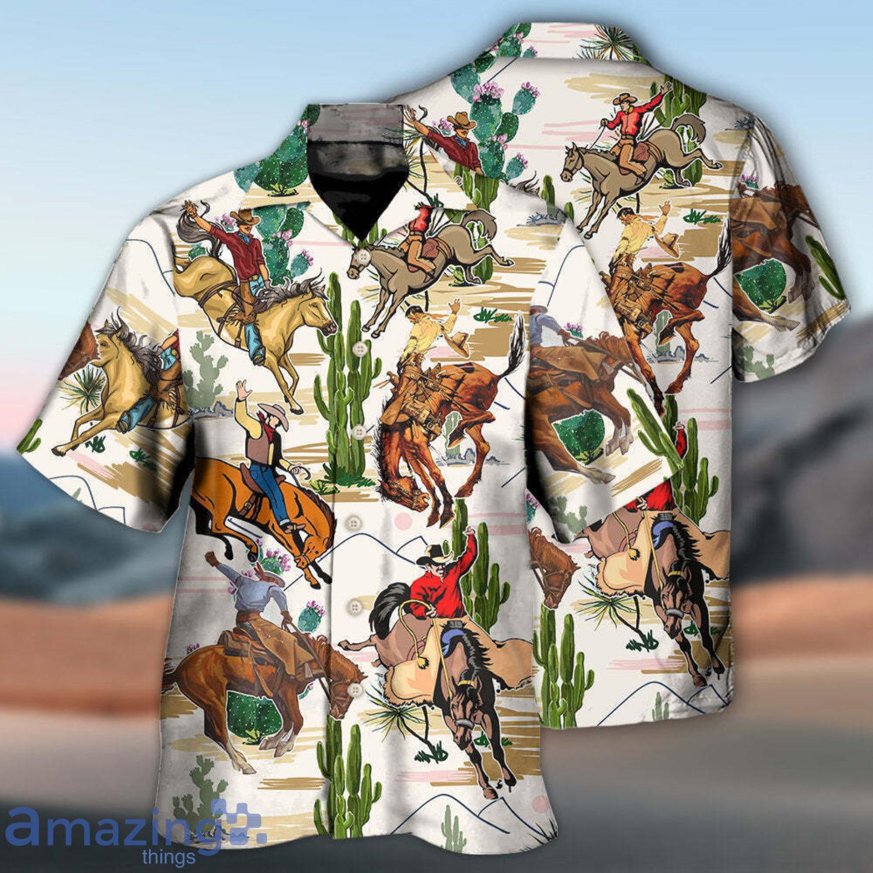 Cowboy Western Desert And Cactus Tropical Hawaiian Shirt Product Photo 1