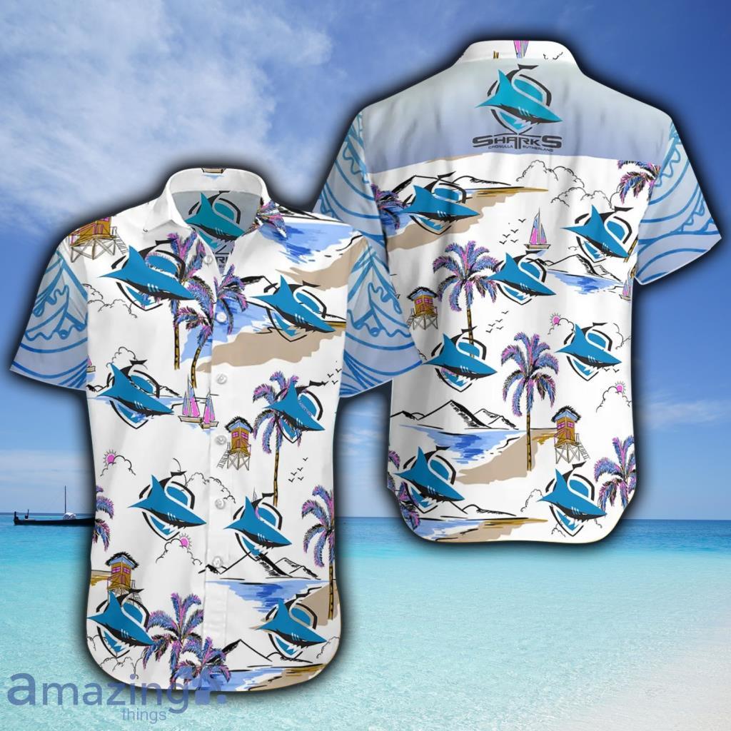 Cronulla Sutherland Sharks Hawaiian Shirt - Cronulla Sutherland Sharks Hawaiian Shirt