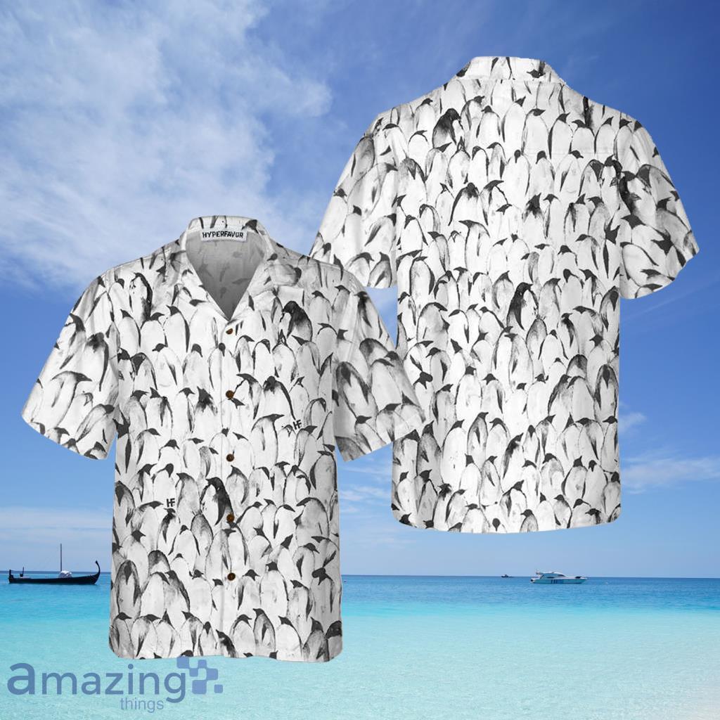 Crowd Penguin Seamless Pattern Penguin Hawaiian Shirt - Crowd Penguin Seamless Pattern Penguin Hawaiian Shirt