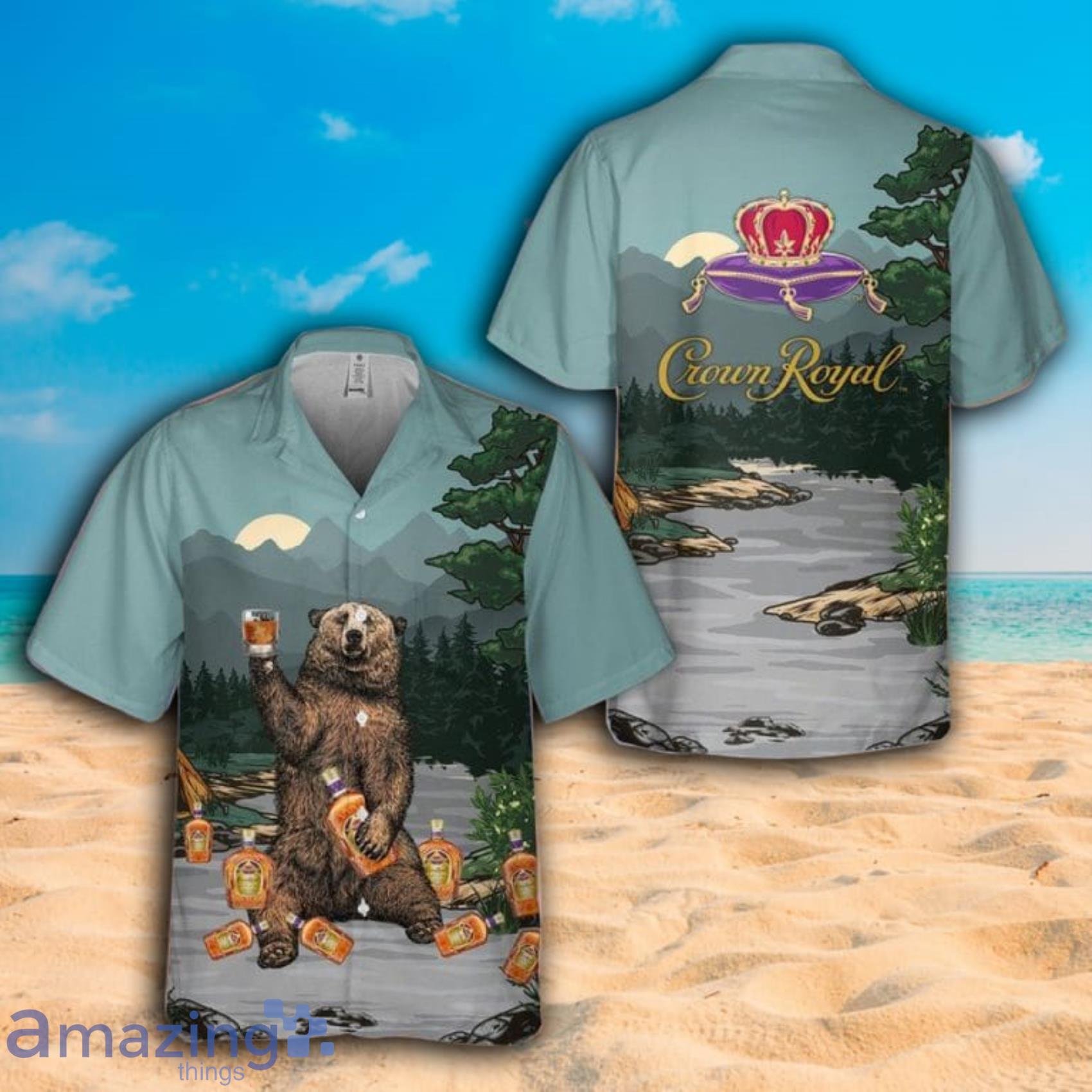 Crown Royal Bear Short Sleeve Hawaiian Shirt Product Photo 1