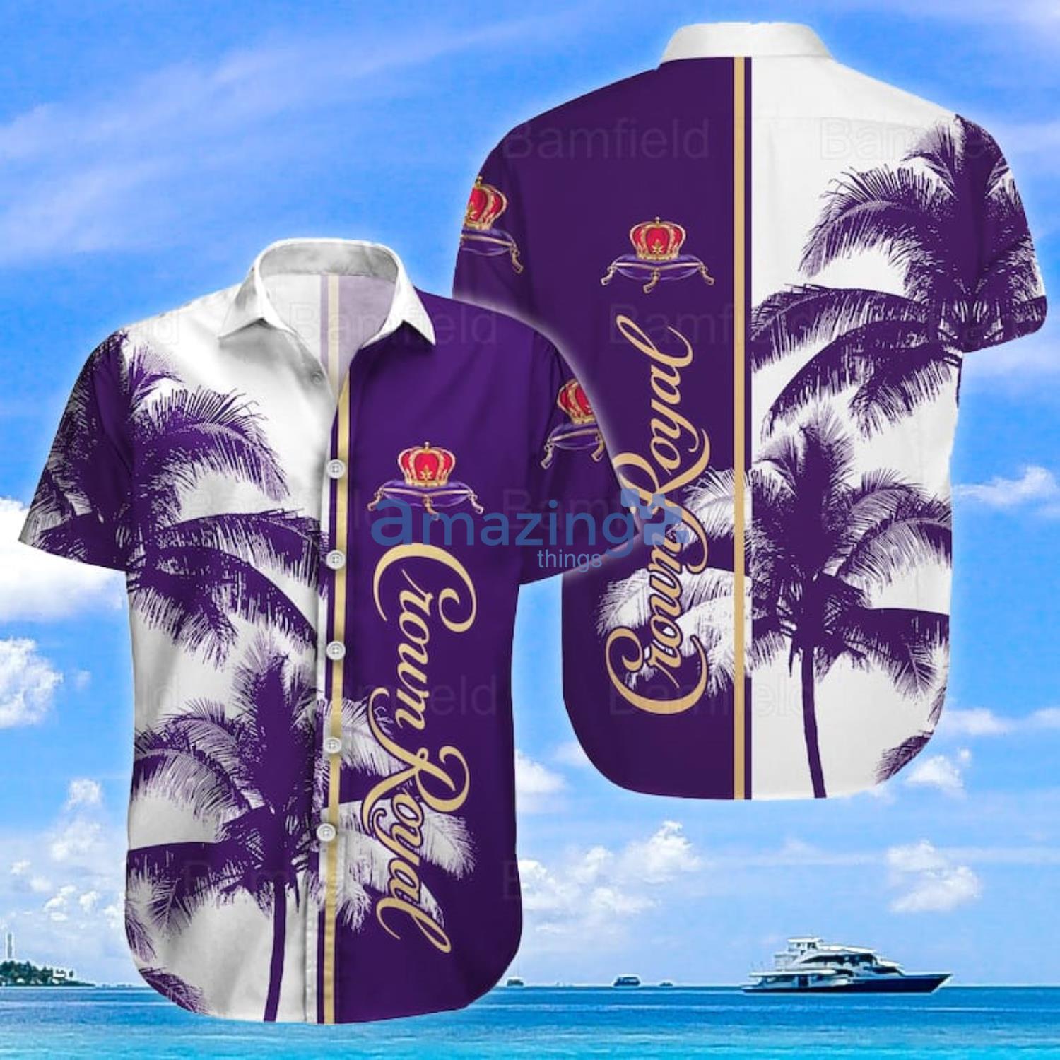 Crown Royal Button Shirts Royal Beach Shirt  Crown Royal Tropical Hawaiian Shirt For Men And Women Product Photo 1