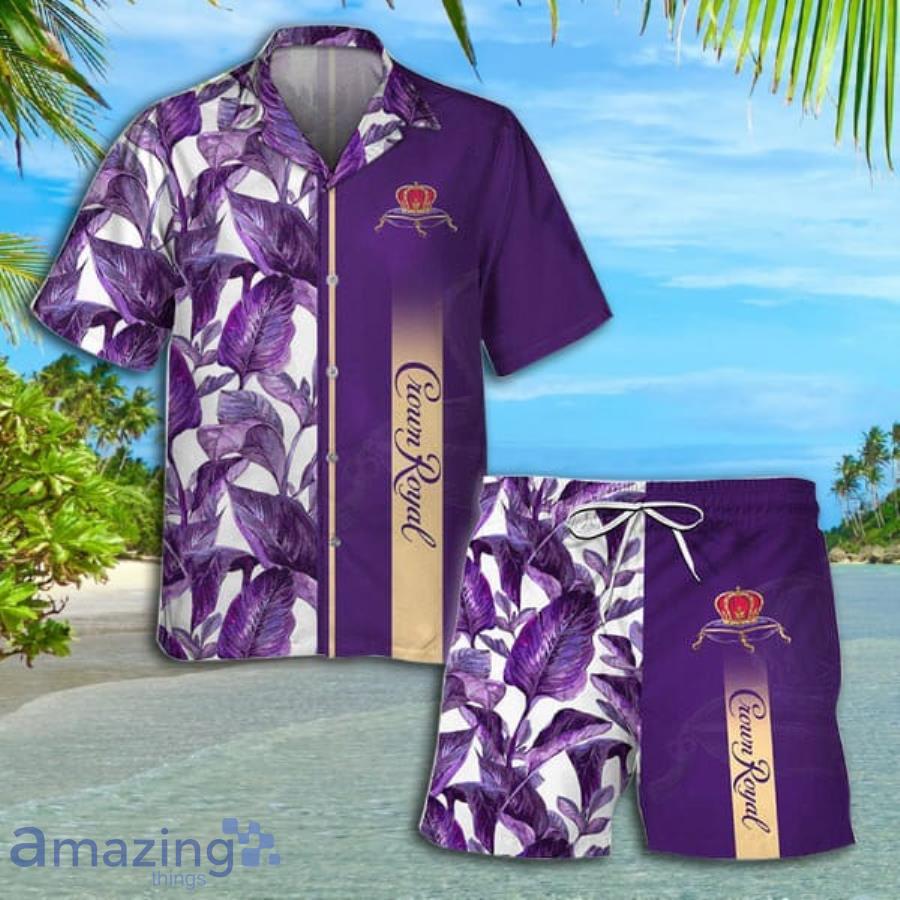Crown Royal Tropical Leaf Short Sleeve Hawaiian Shirt And Short Product Photo 1