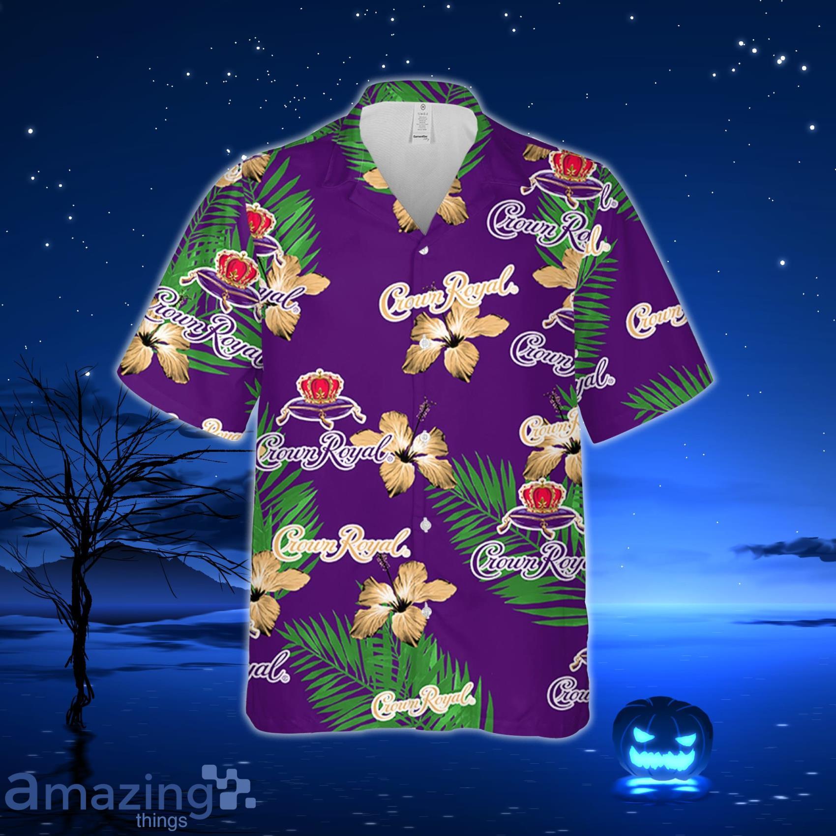 Women's Purple Hawaiian Shirts with Hibiscus Flowers