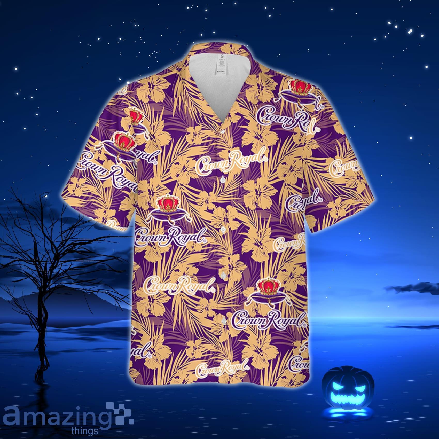 Crown Royal Whiskey Hawaiian Tropical Flower Pattern Crown Royal Hawaiian Shirt For Men And Women image Crown Royal Whiskey Hawaiian Tropical Flower Pattern Crown Royal Hawaiian Shirt For Men And Women Product Photo 2