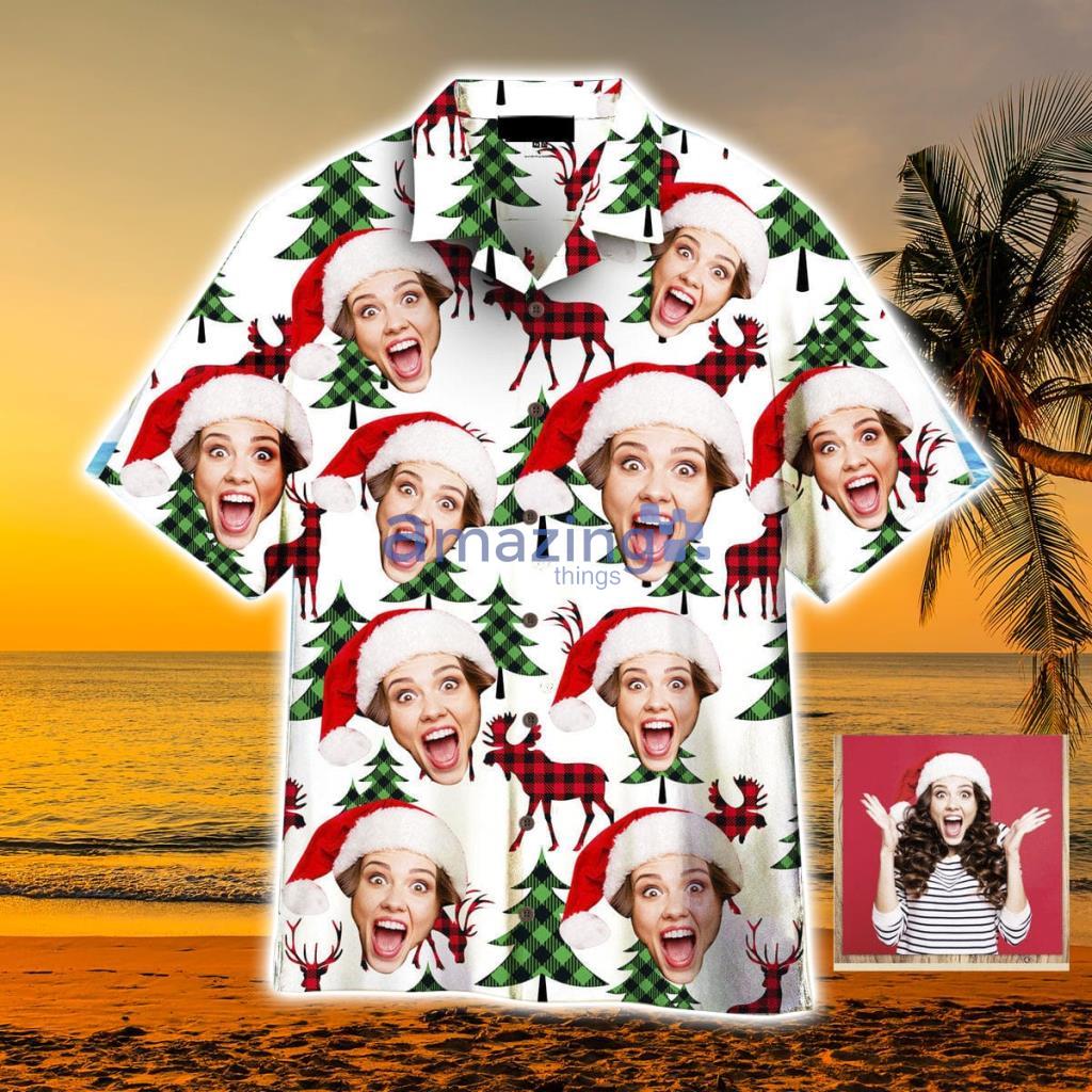 Custom Face Merry Holly Xmas Personalized Hawaiian Shirt - Custom Face Merry Holly Xmas Custom Hawaiian Shirt, Personalized Hawaiian Shirts, Custom Photo Hawaiian Shirt_6044