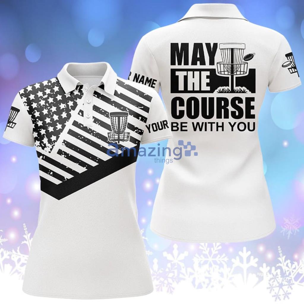 Custom Maythe Cours Black White American Flag Polo Shirts - CustomMaytheCoursBlackWhiteAmericanFlagPoloShirts