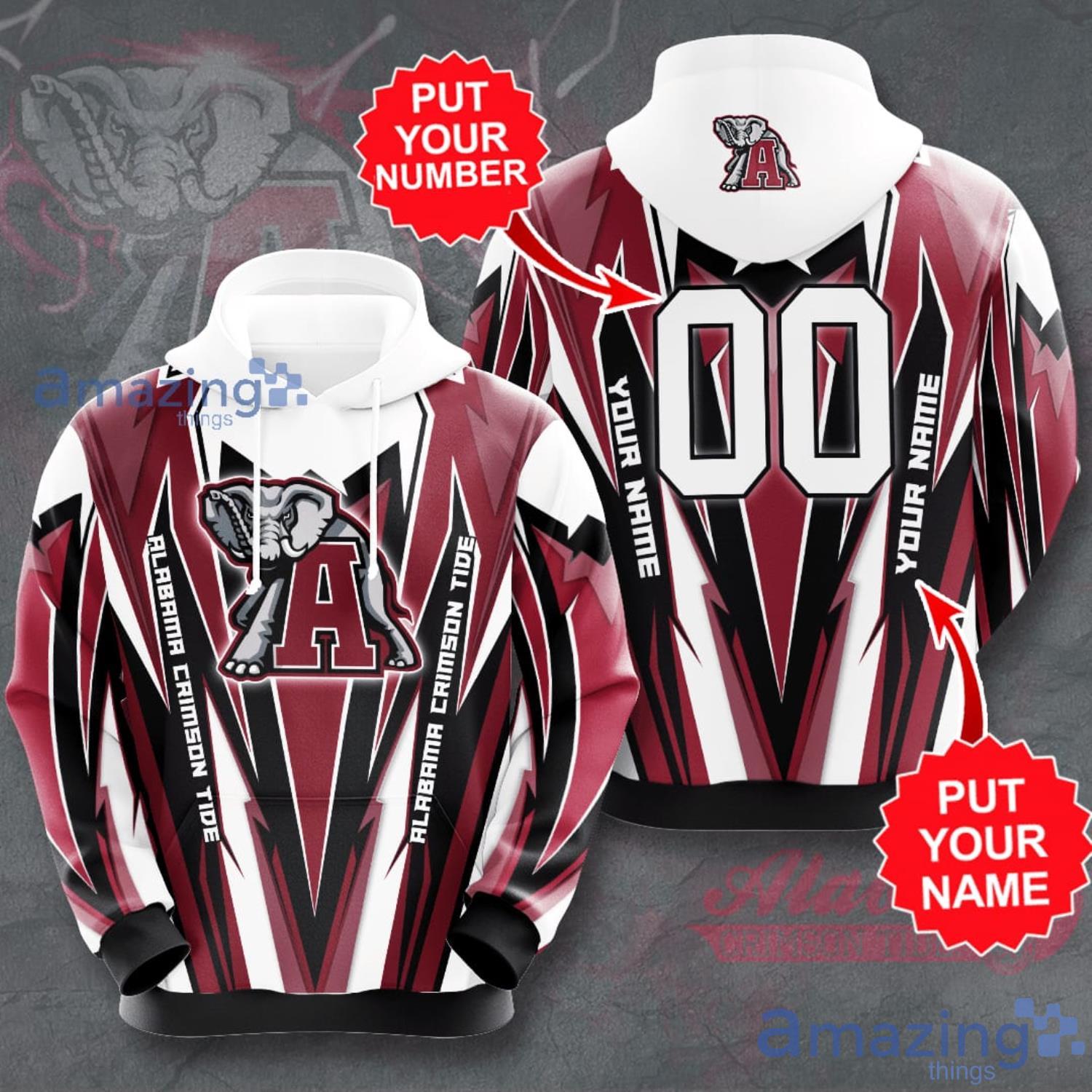 Custom Name And Number Alabama Crimson Tide 3D Hoodie Product Photo 1 Custom Name And Number Alabama Crimson Tide 3D Hoodie Product Photo 1