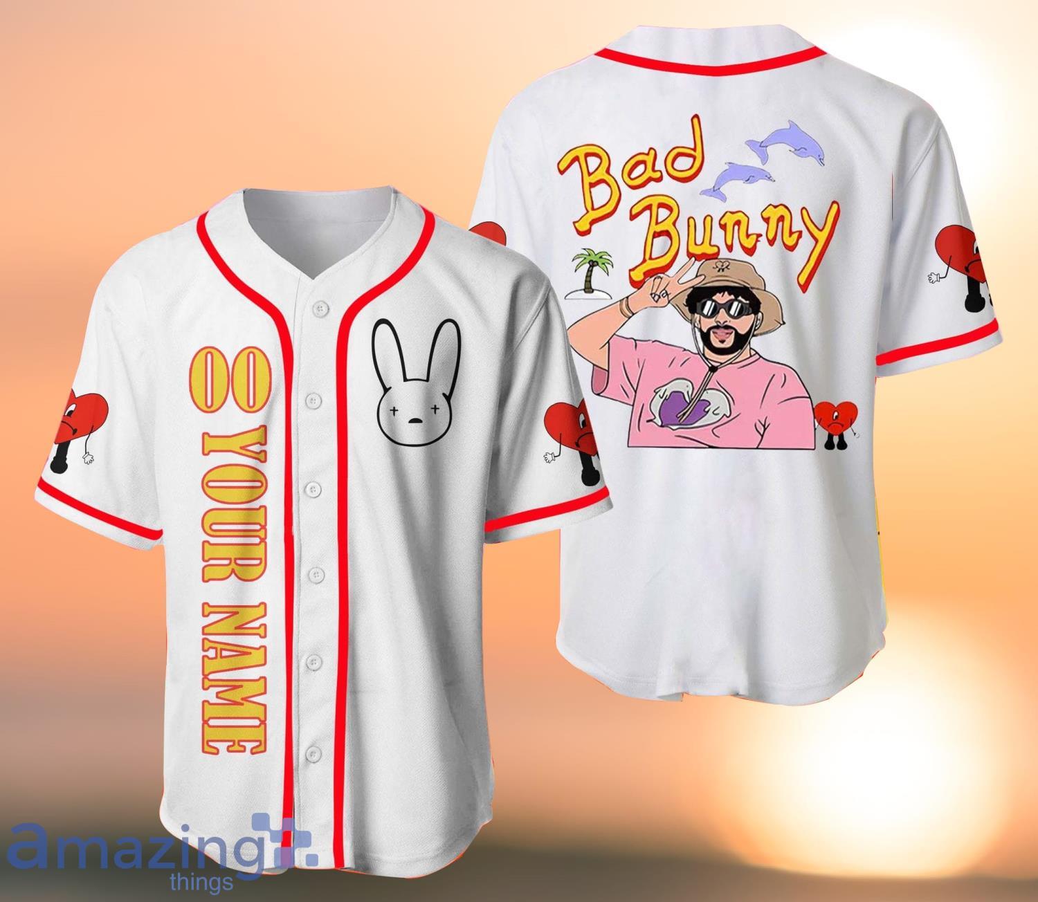 Custom Name And Number Bad Bunny Jersey Un Verano Sin Ti Jersey Puerto Rico  Jersey Summer Baseball Jersey Shirt