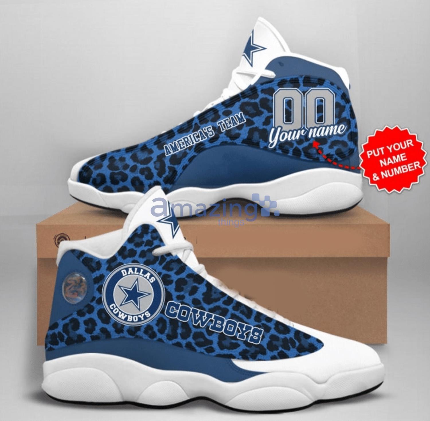 NFL Dallas Cowboys Custom Name Number Air Jordan 13 Shoes V13