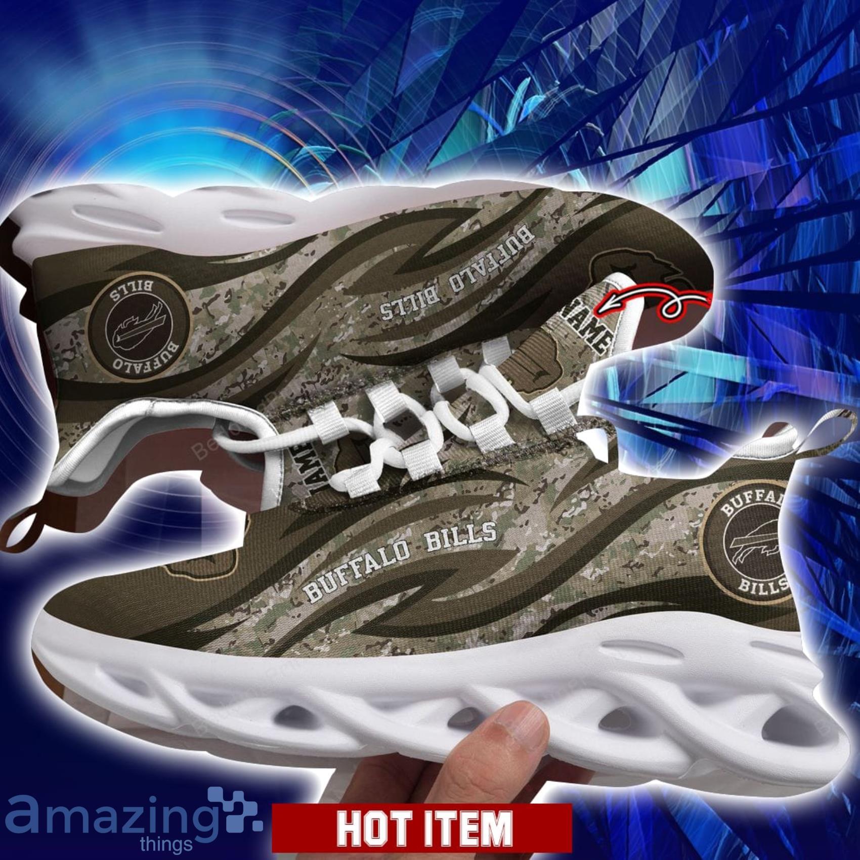 Custom Name Buffalo Bills NFL Brown Color Max Soul Shoes  For Fans Product Photo 1