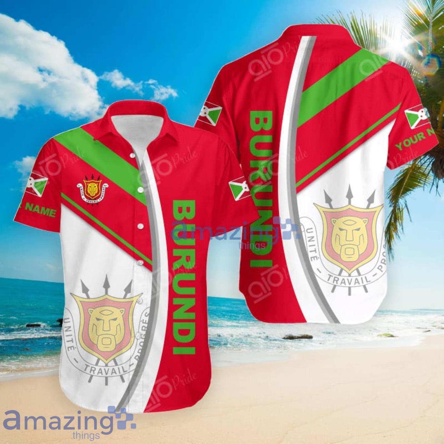 Custom Name Burundi Hawaiian Shirt Summer Gift For Men And Women Product Photo 1