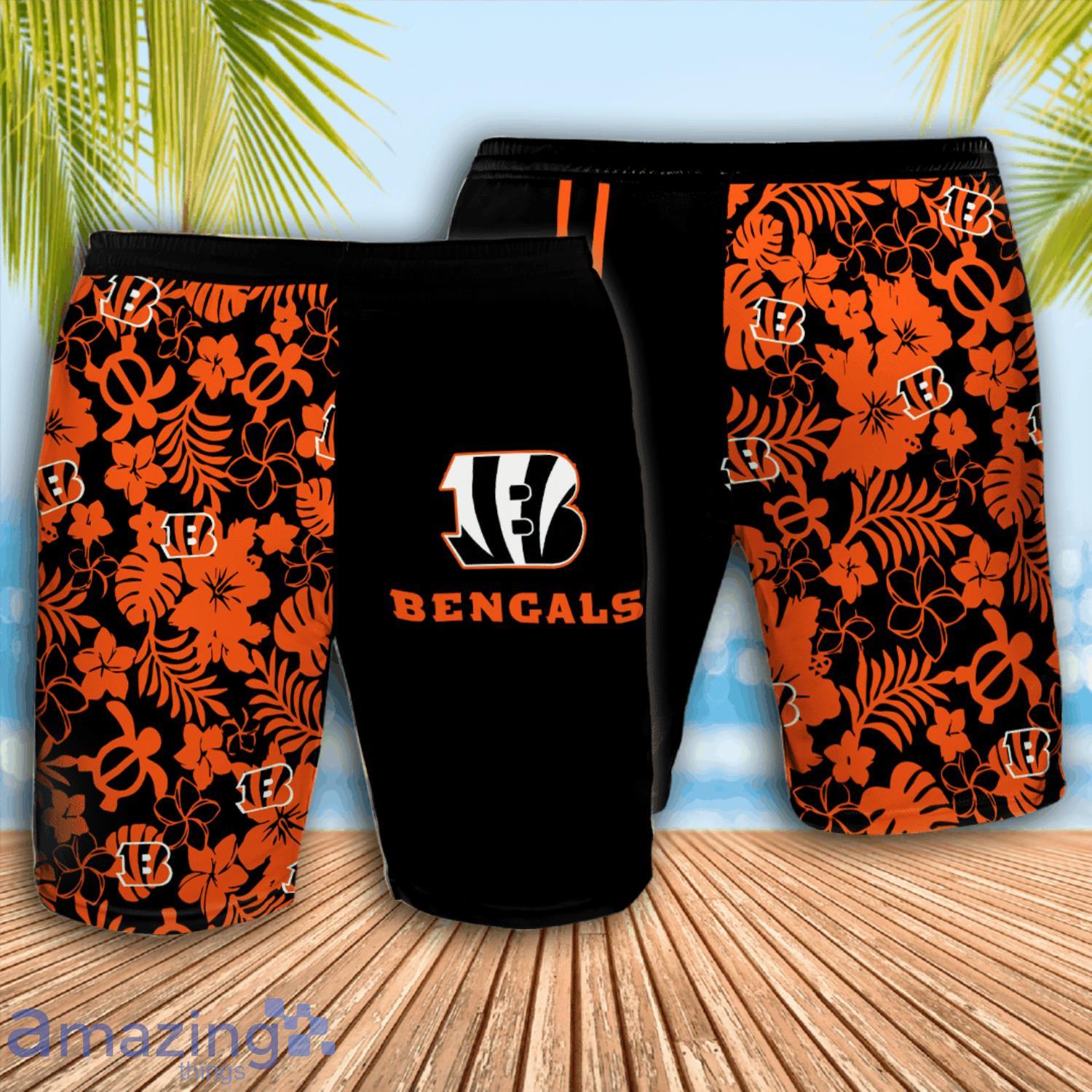 Custom Name Cincinnati Bengals Tropical Turtle Pattern Hawaiian Shirt And Short Product Photo 1 Custom Name Cincinnati Bengals Tropical Turtle Pattern Hawaiian Shirt And Short Product Photo 1