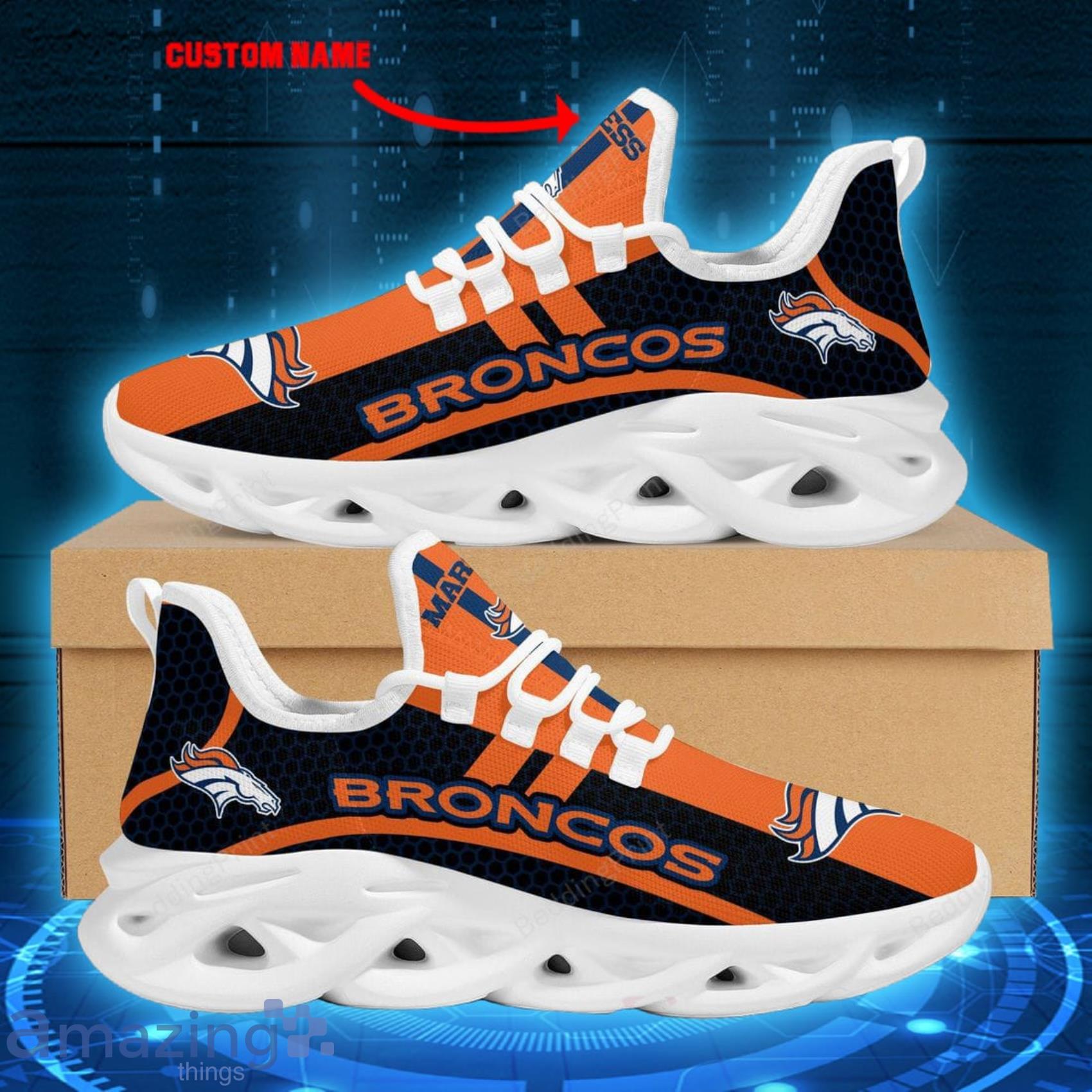 Custom Name Denver Broncos NFL Max Soul Shoes Sport Shoes For Fans