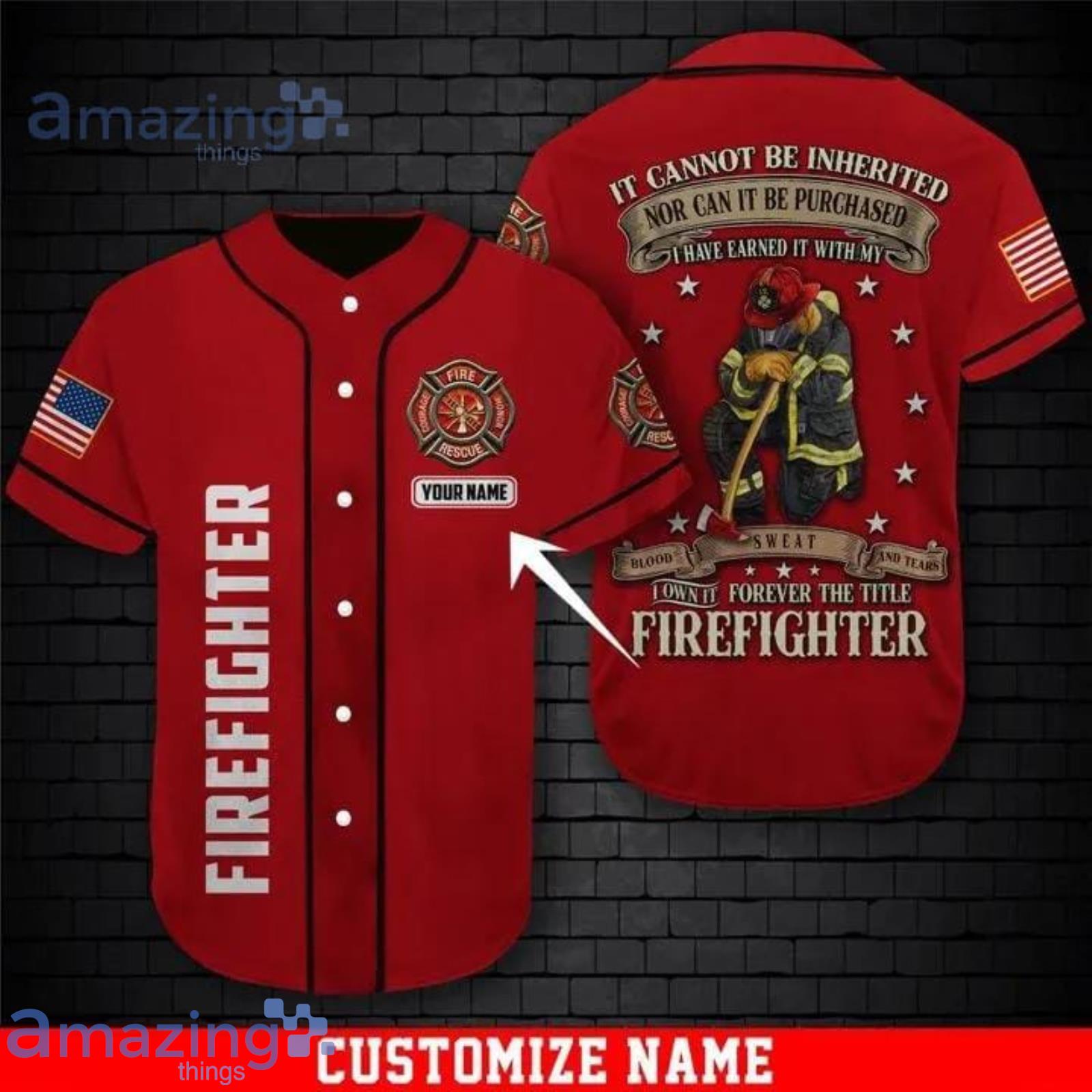 Custom Name Firefighter Forever The Tittle Baseball Jersey Shirt Product Photo 1