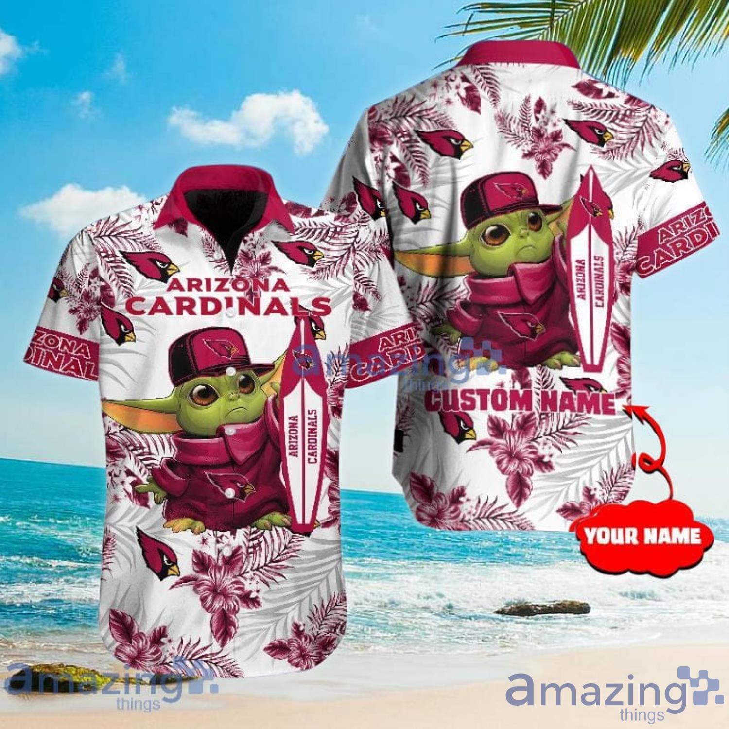 Arizona Cardinals NFL Unisex All Over Print Hawaiian Button Shirt